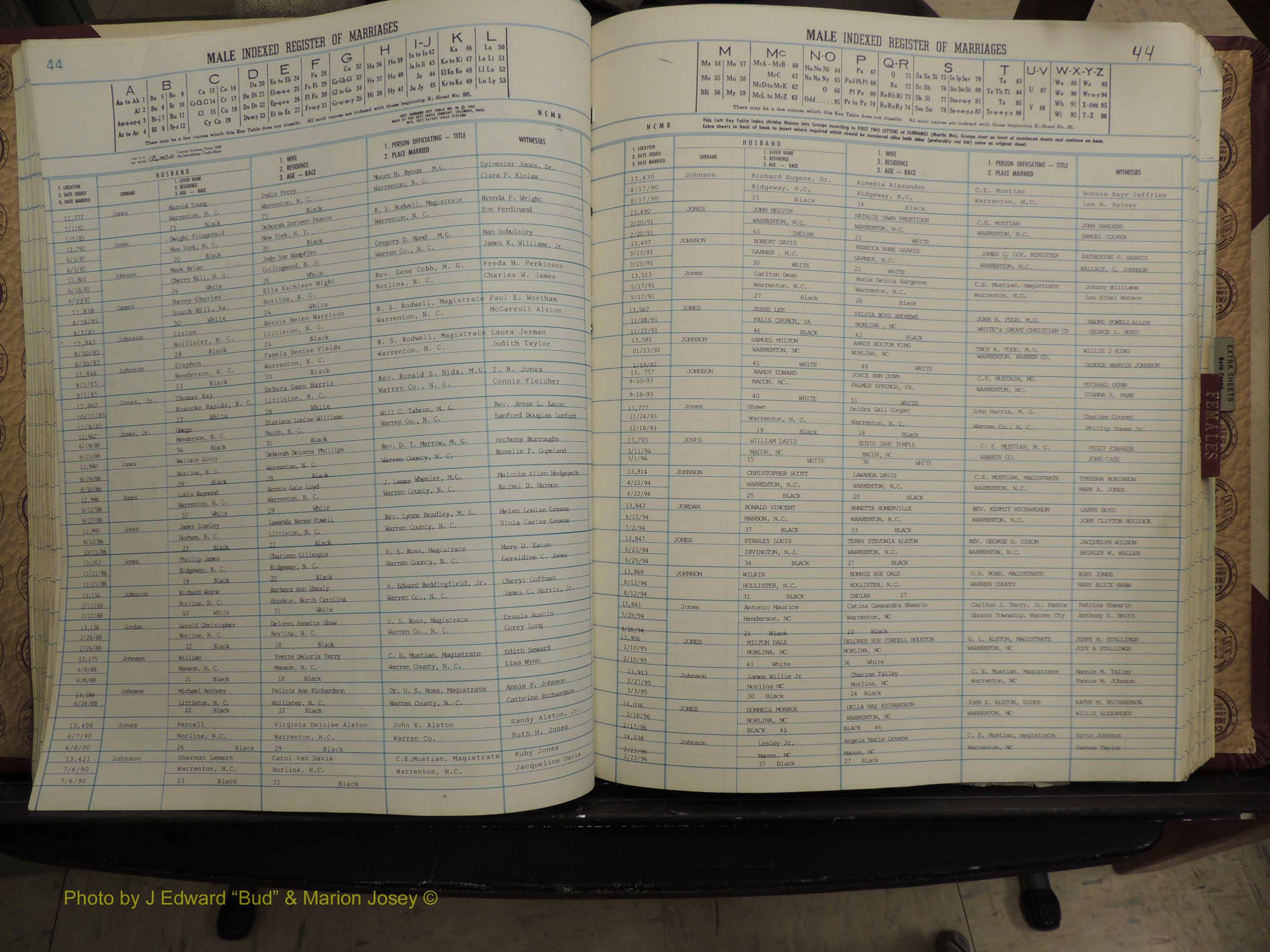 Warren Co, NC, Marriages, A-Z, 1979-1995 (155).JPG