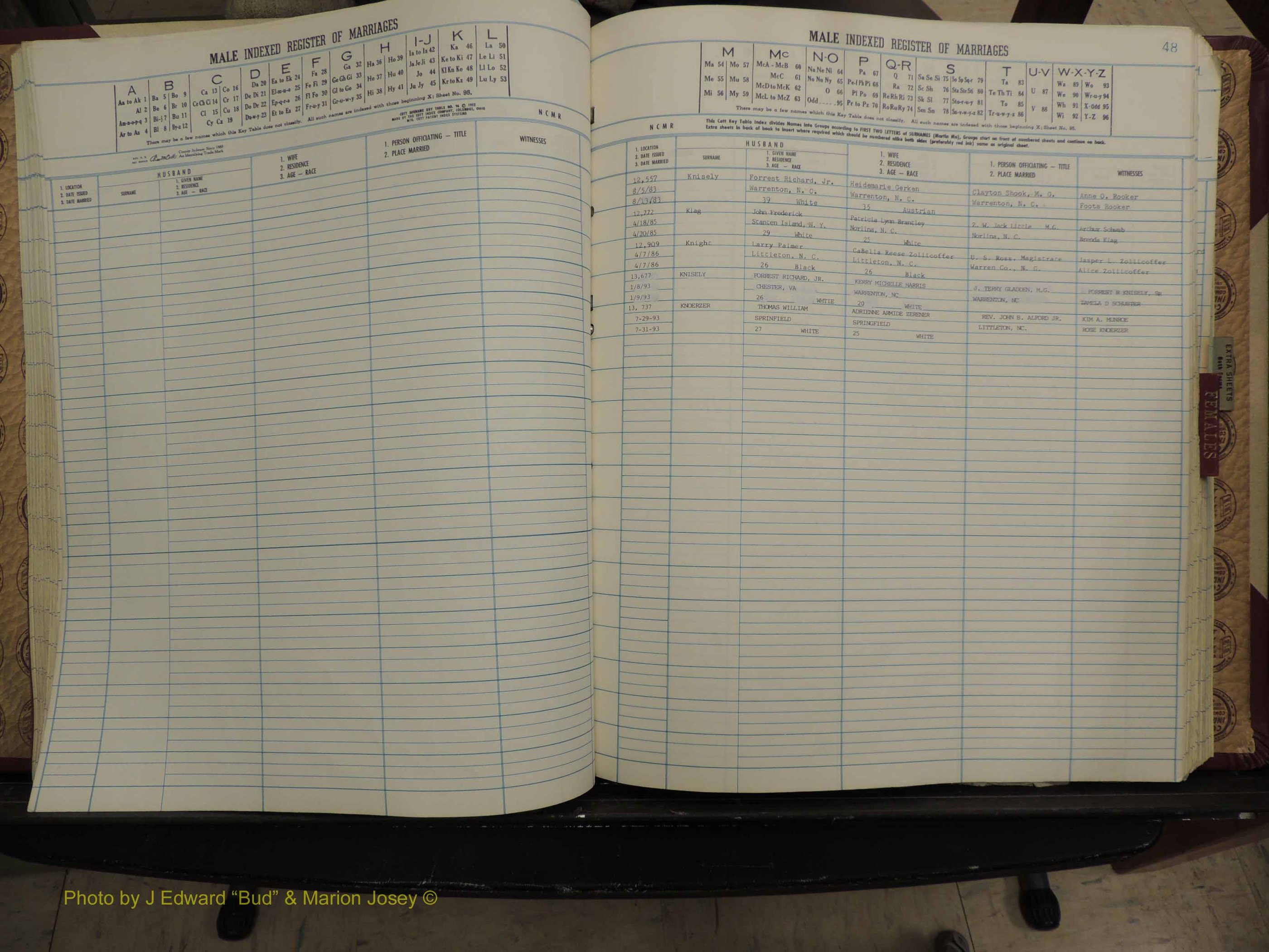 Warren Co, NC, Marriages, A-Z, 1979-1995 (160).JPG