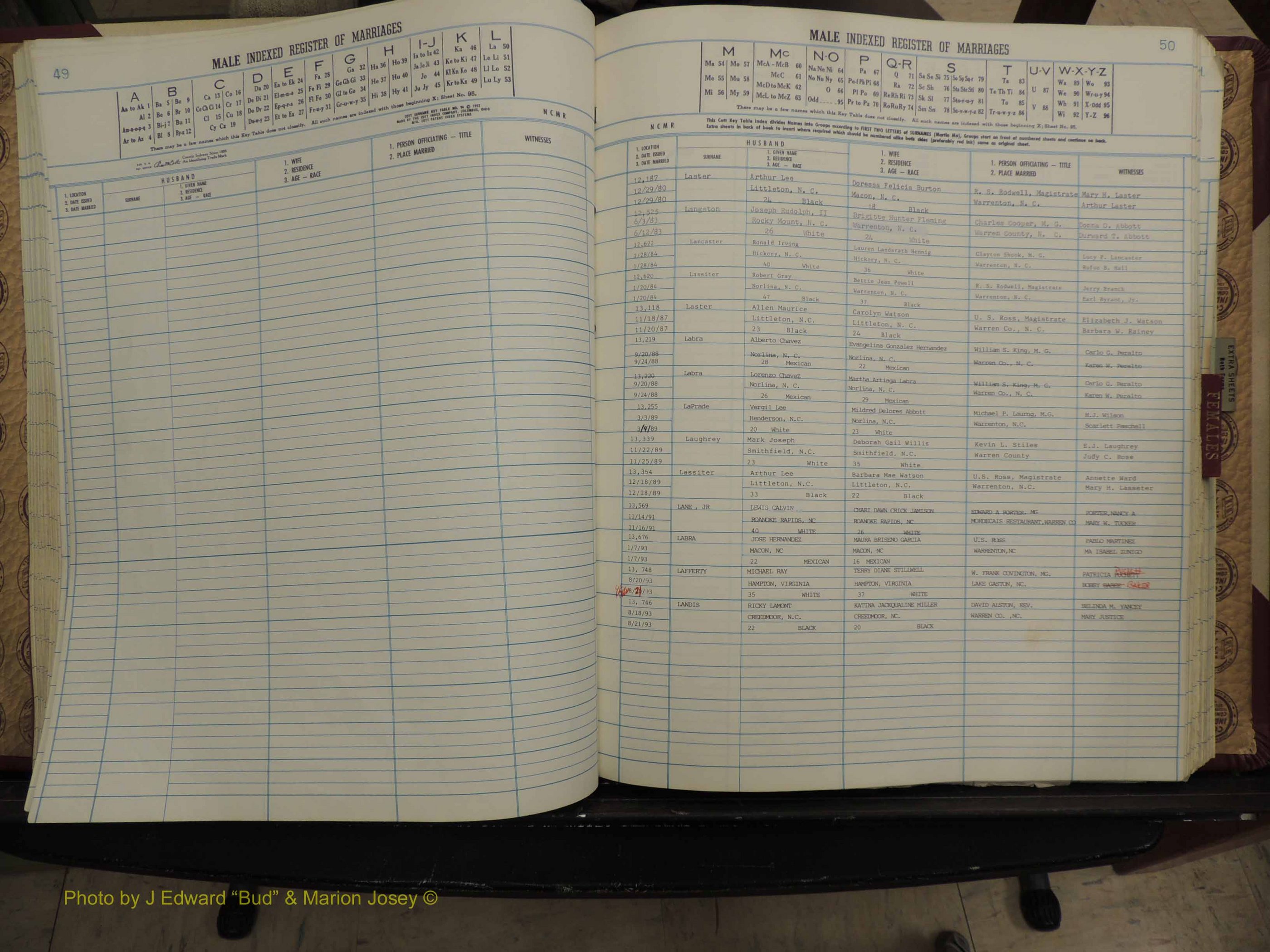 Warren Co, NC, Marriages, A-Z, 1979-1995 (162).JPG