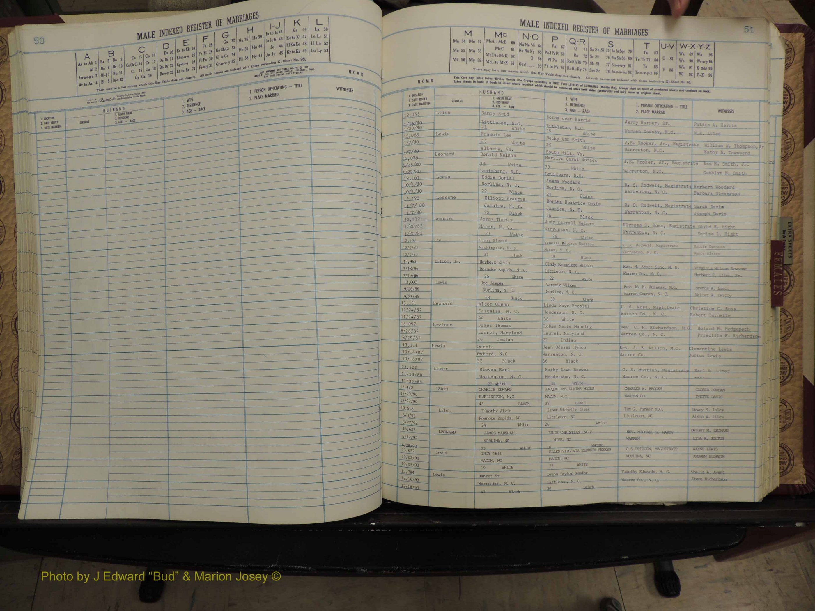 Warren Co, NC, Marriages, A-Z, 1979-1995 (163).JPG