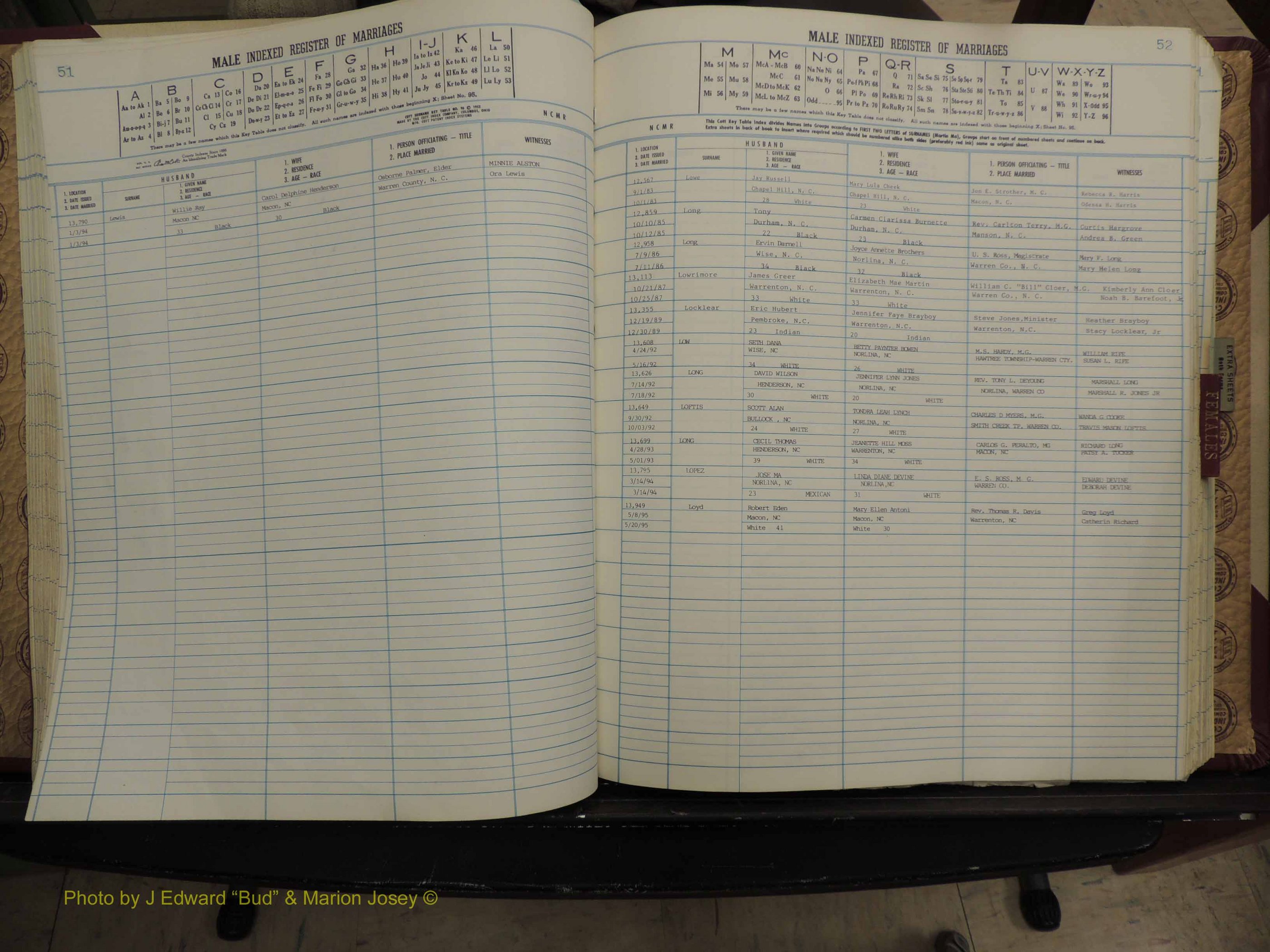 Warren Co, NC, Marriages, A-Z, 1979-1995 (164).JPG
