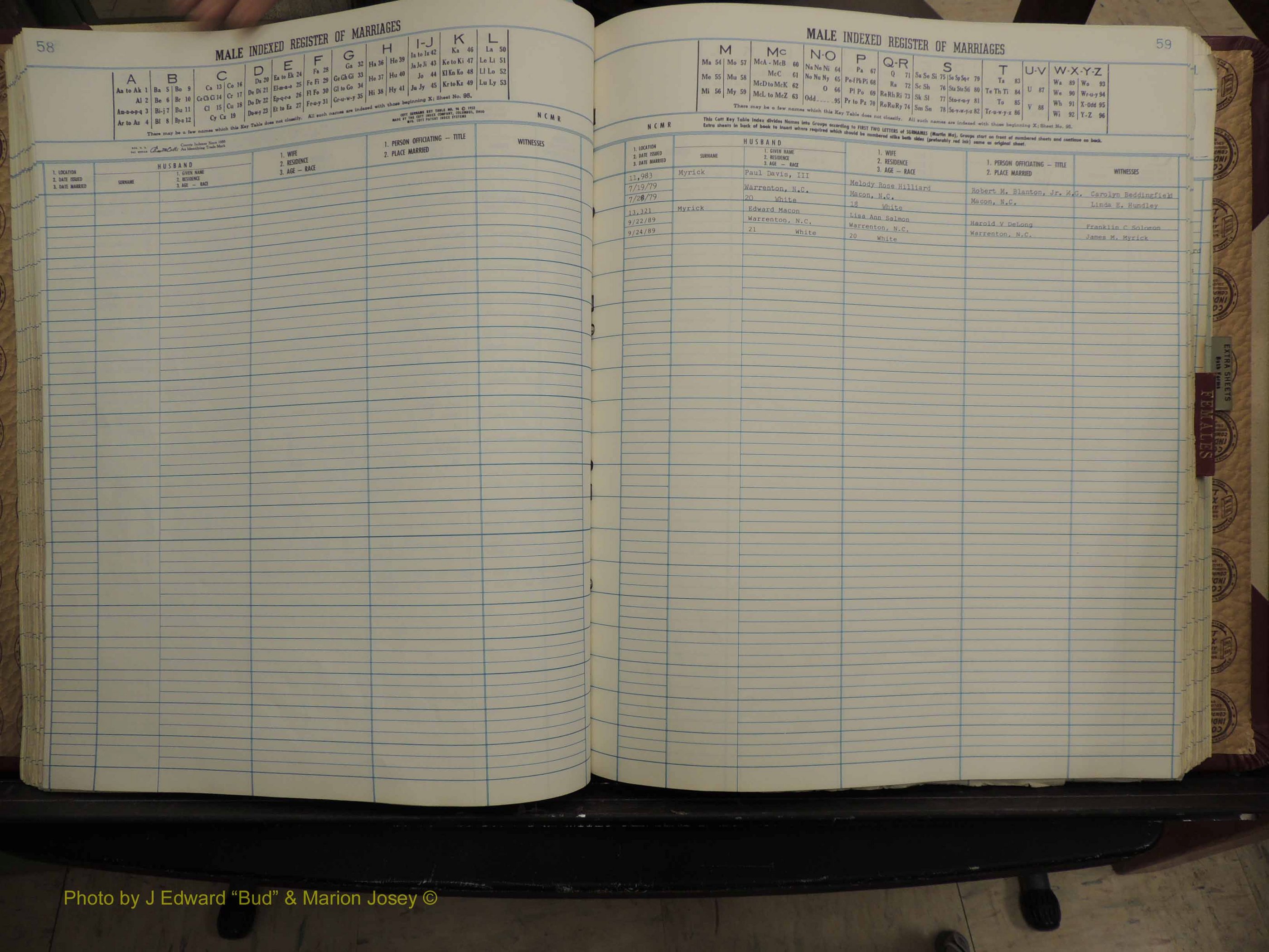 Warren Co, NC, Marriages, A-Z, 1979-1995 (172).JPG