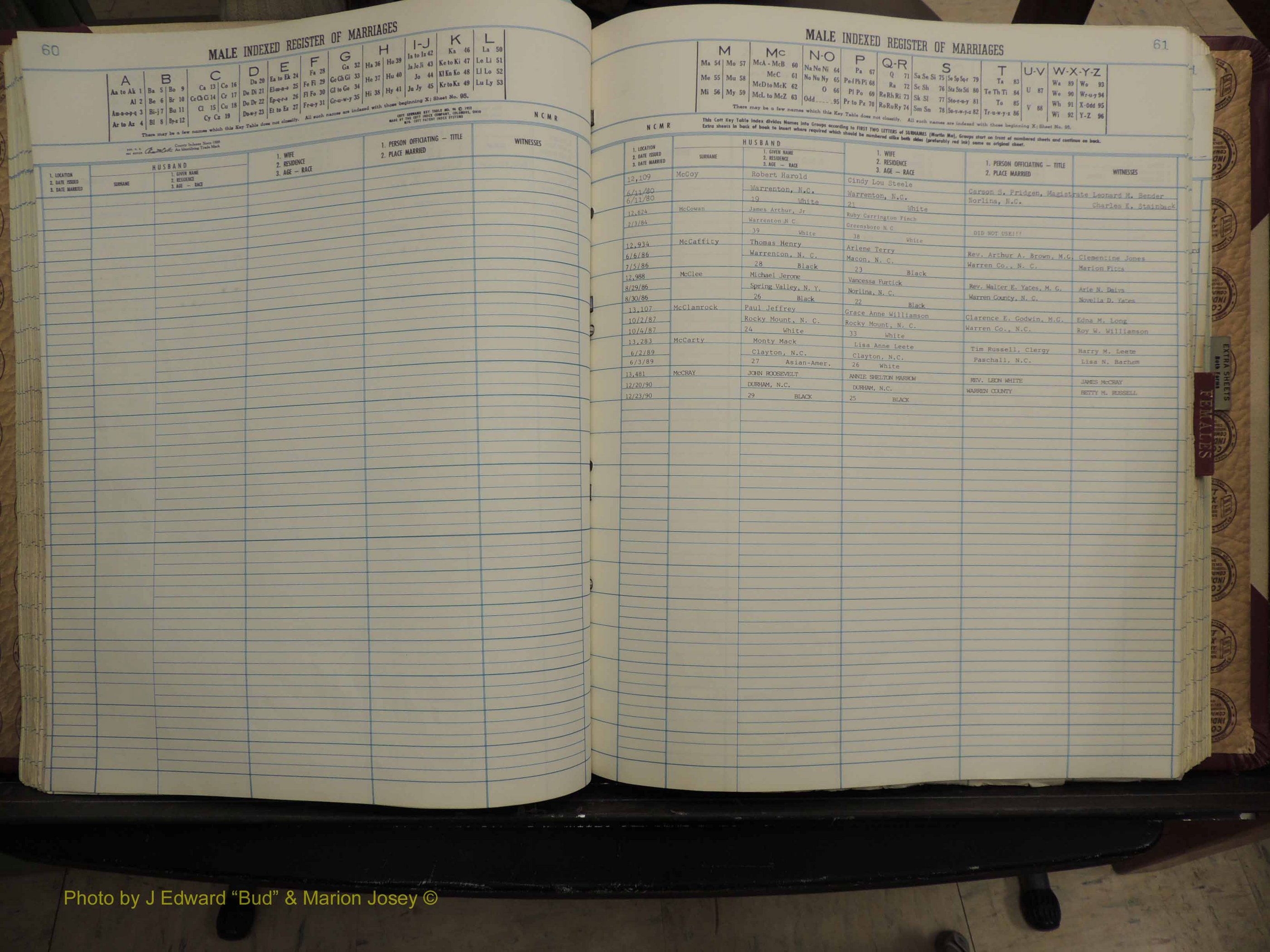 Warren Co, NC, Marriages, A-Z, 1979-1995 (174).JPG