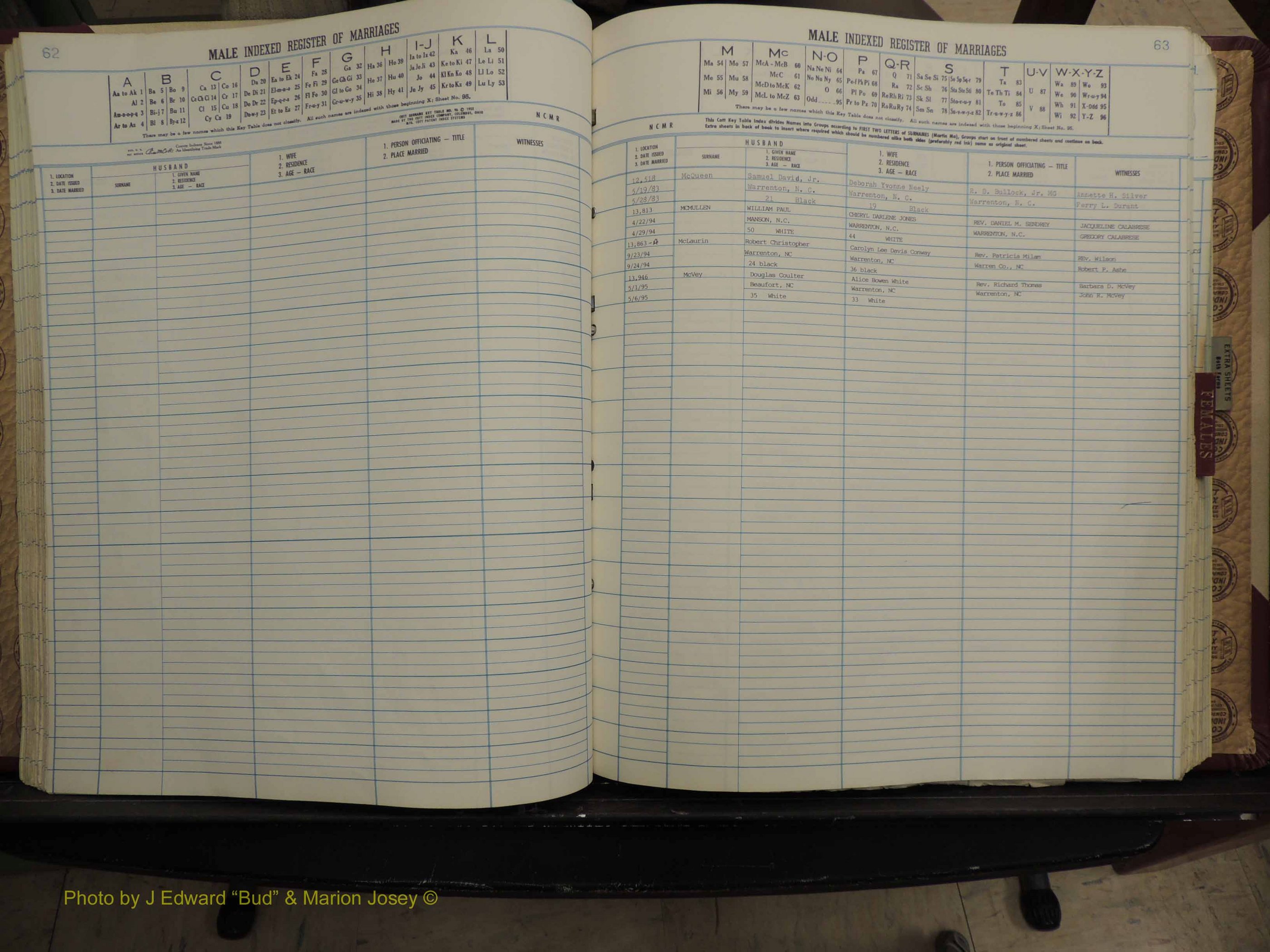 Warren Co, NC, Marriages, A-Z, 1979-1995 (176).JPG