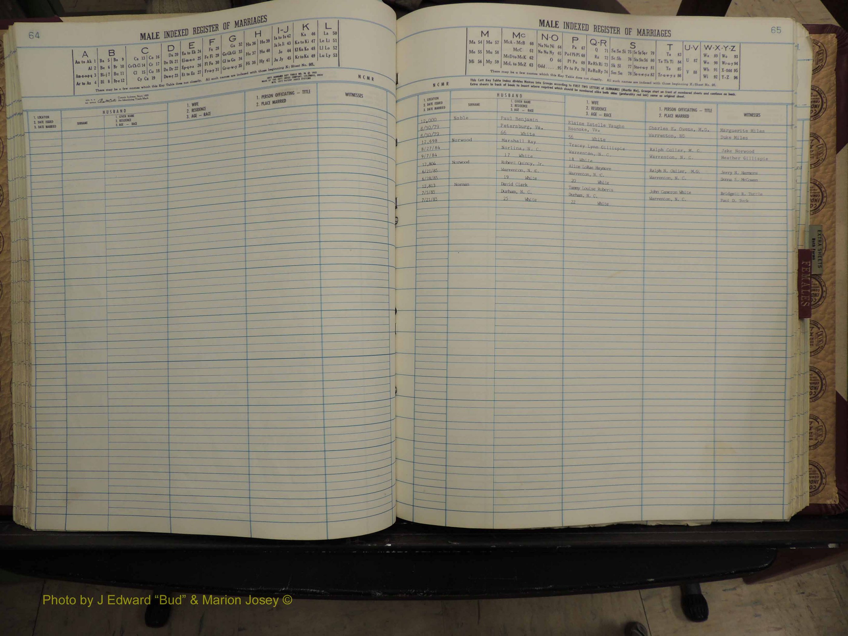 Warren Co, NC, Marriages, A-Z, 1979-1995 (178).JPG