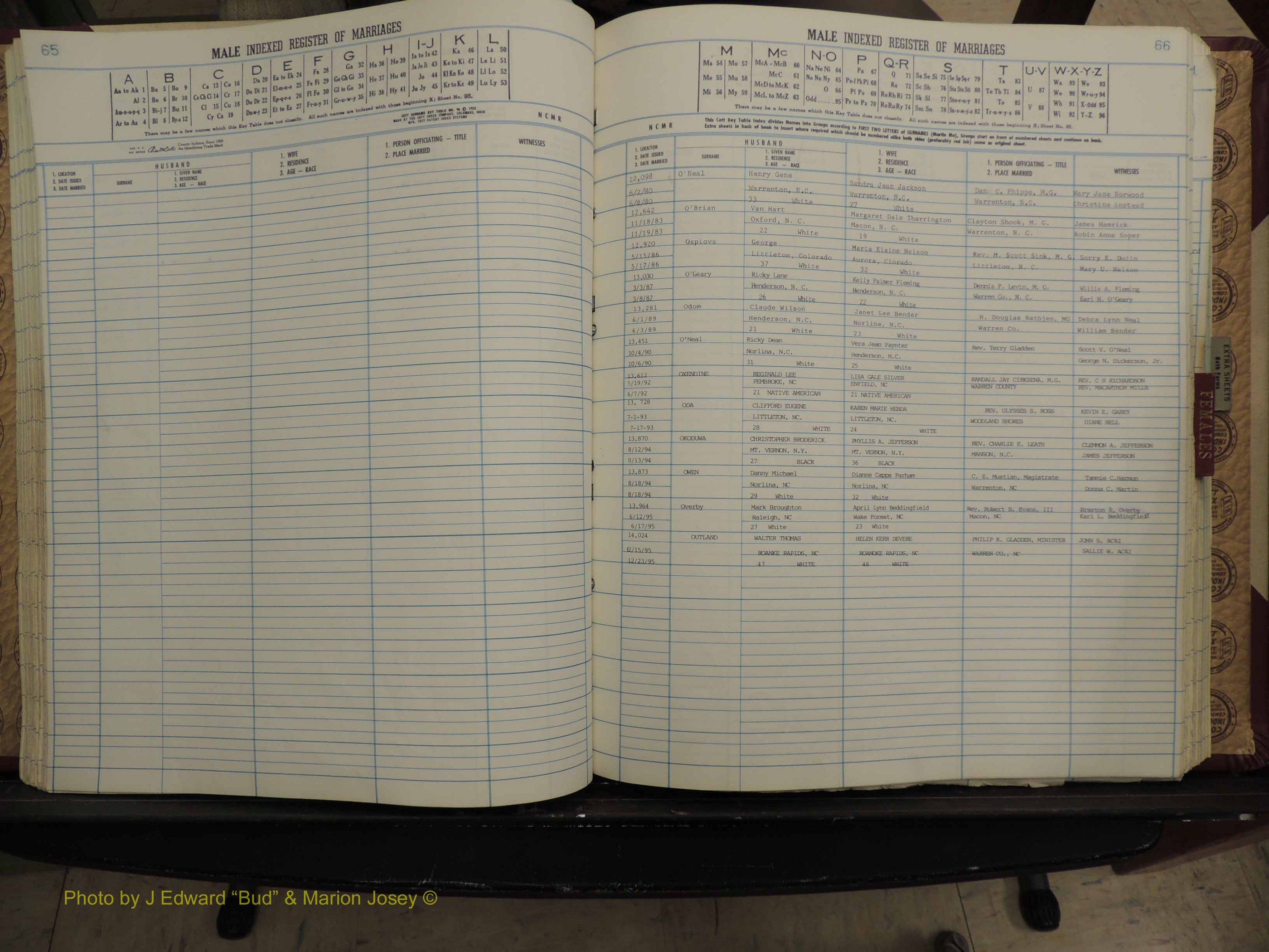 Warren Co, NC, Marriages, A-Z, 1979-1995 (179).JPG