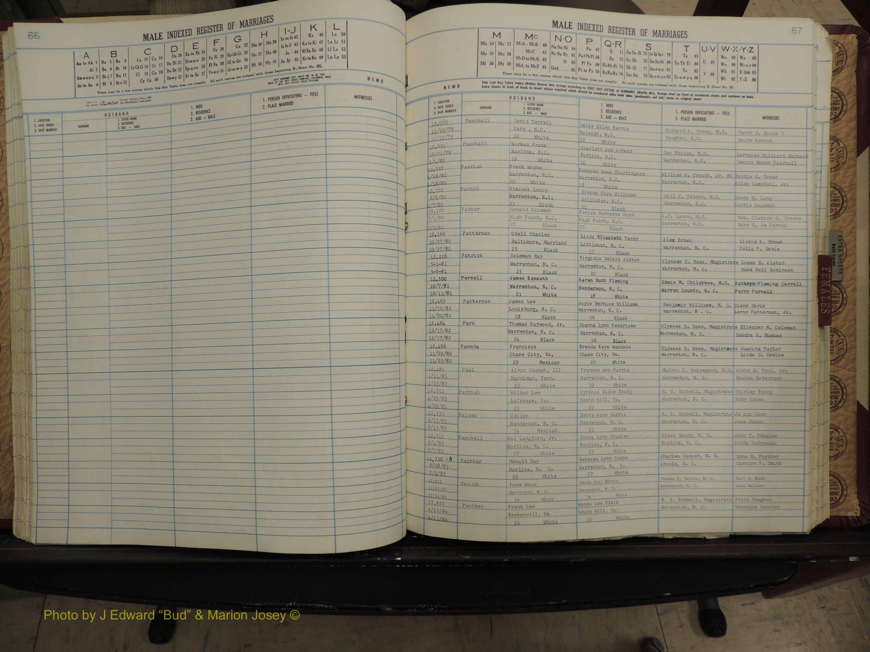 Warren Co, NC, Marriages, A-Z, 1979-1995 (180).JPG