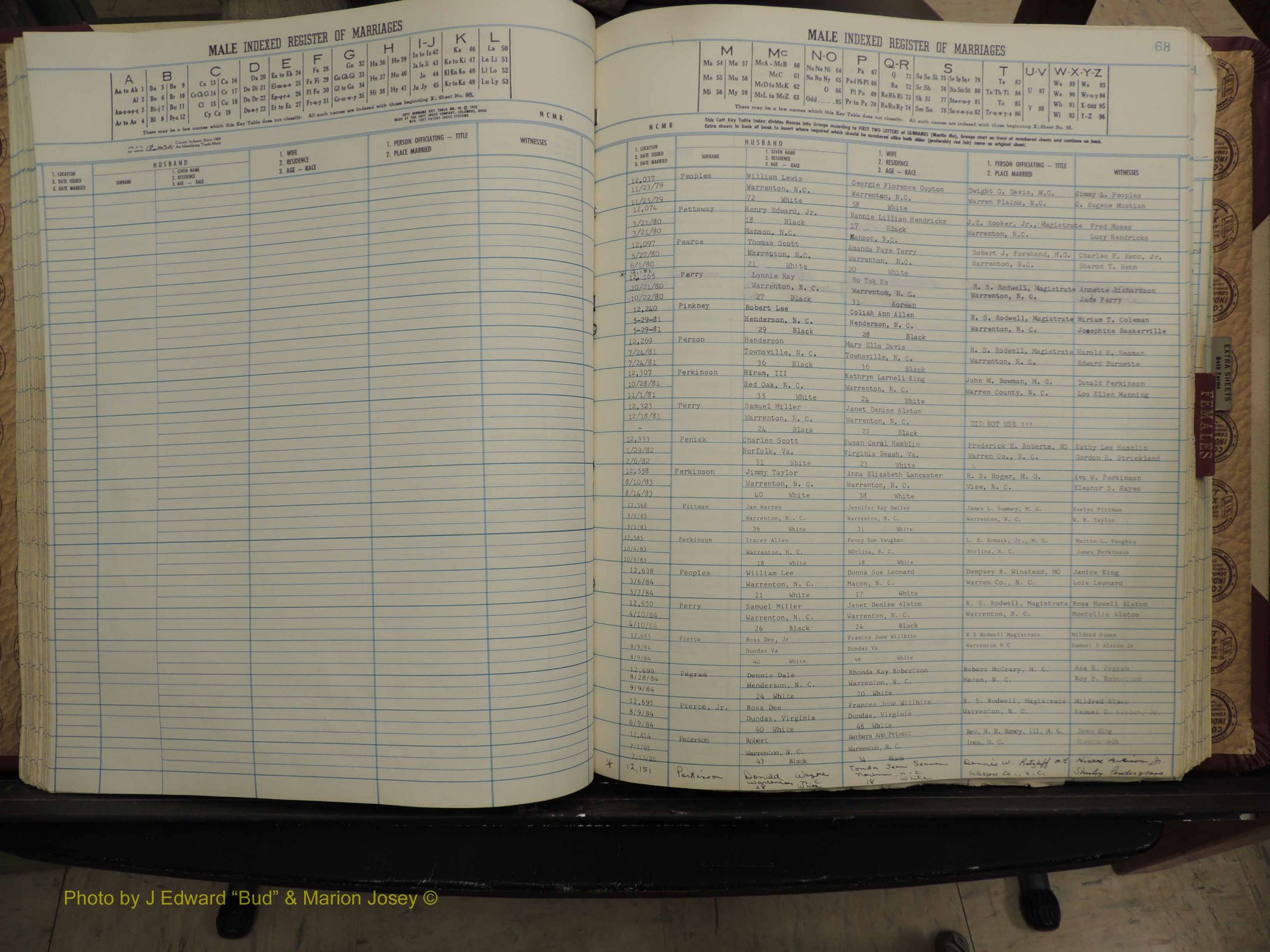 Warren Co, NC, Marriages, A-Z, 1979-1995 (182).JPG