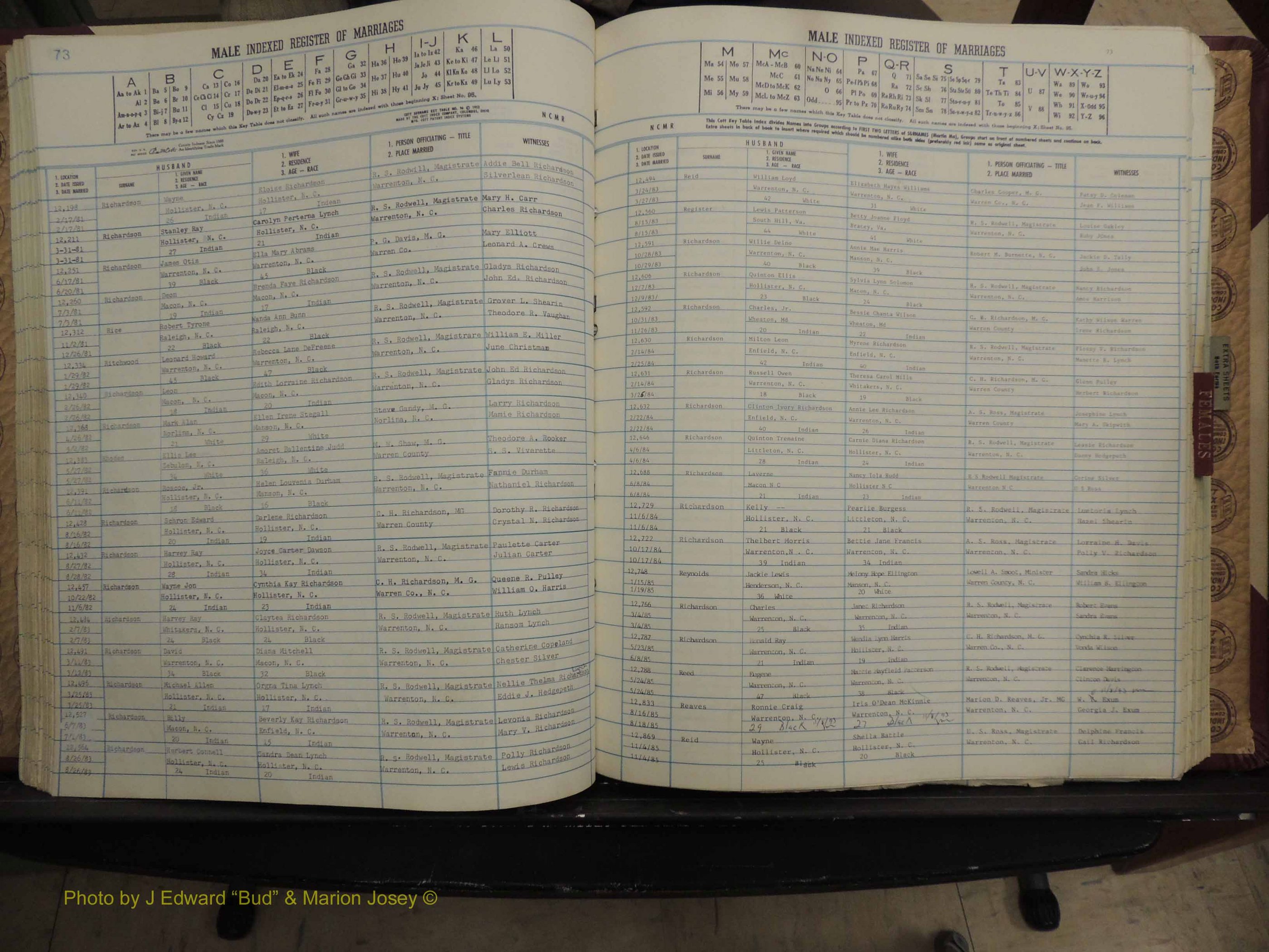 Warren Co, NC, Marriages, A-Z, 1979-1995 (189).JPG