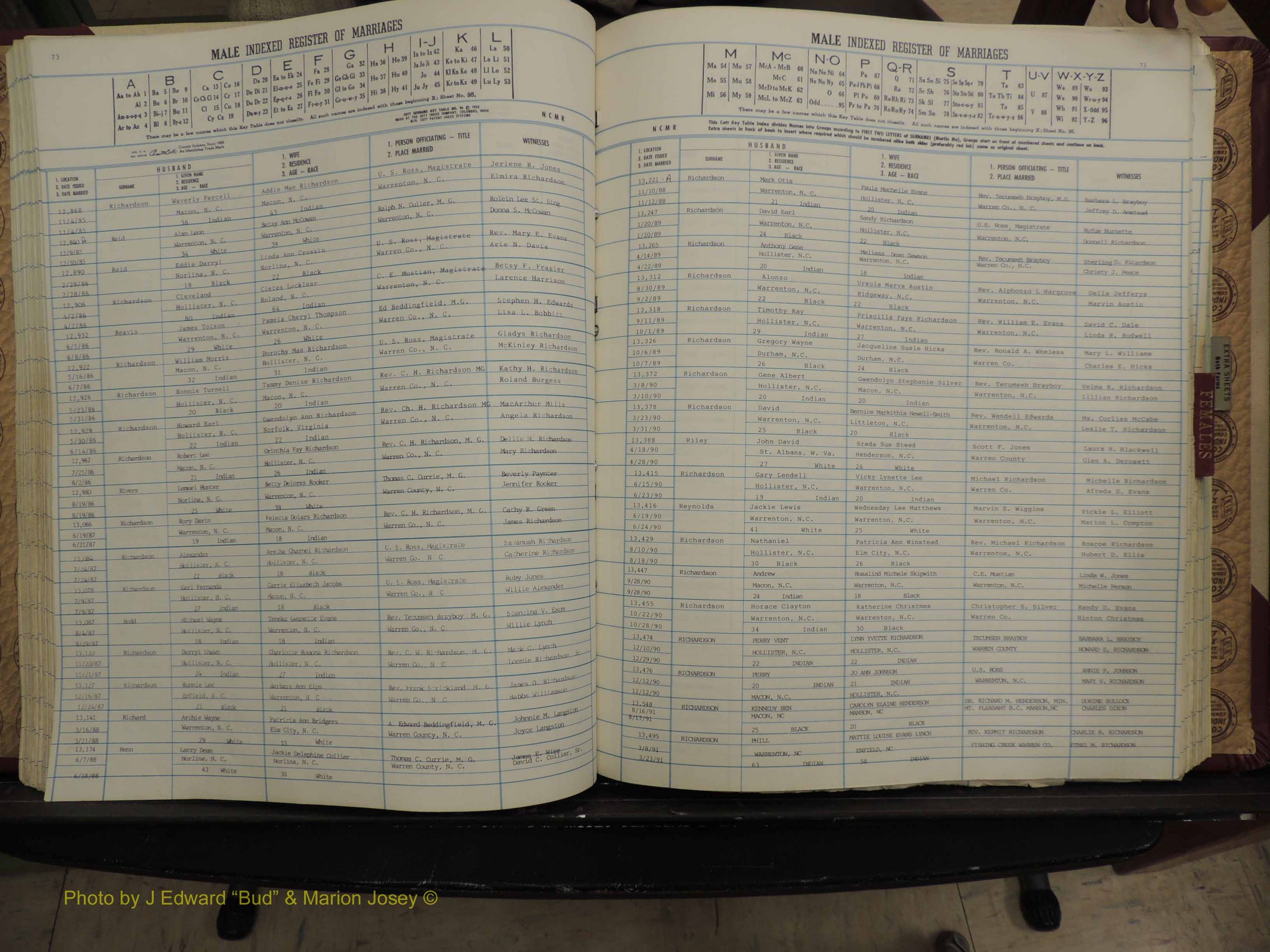 Warren Co, NC, Marriages, A-Z, 1979-1995 (190).JPG