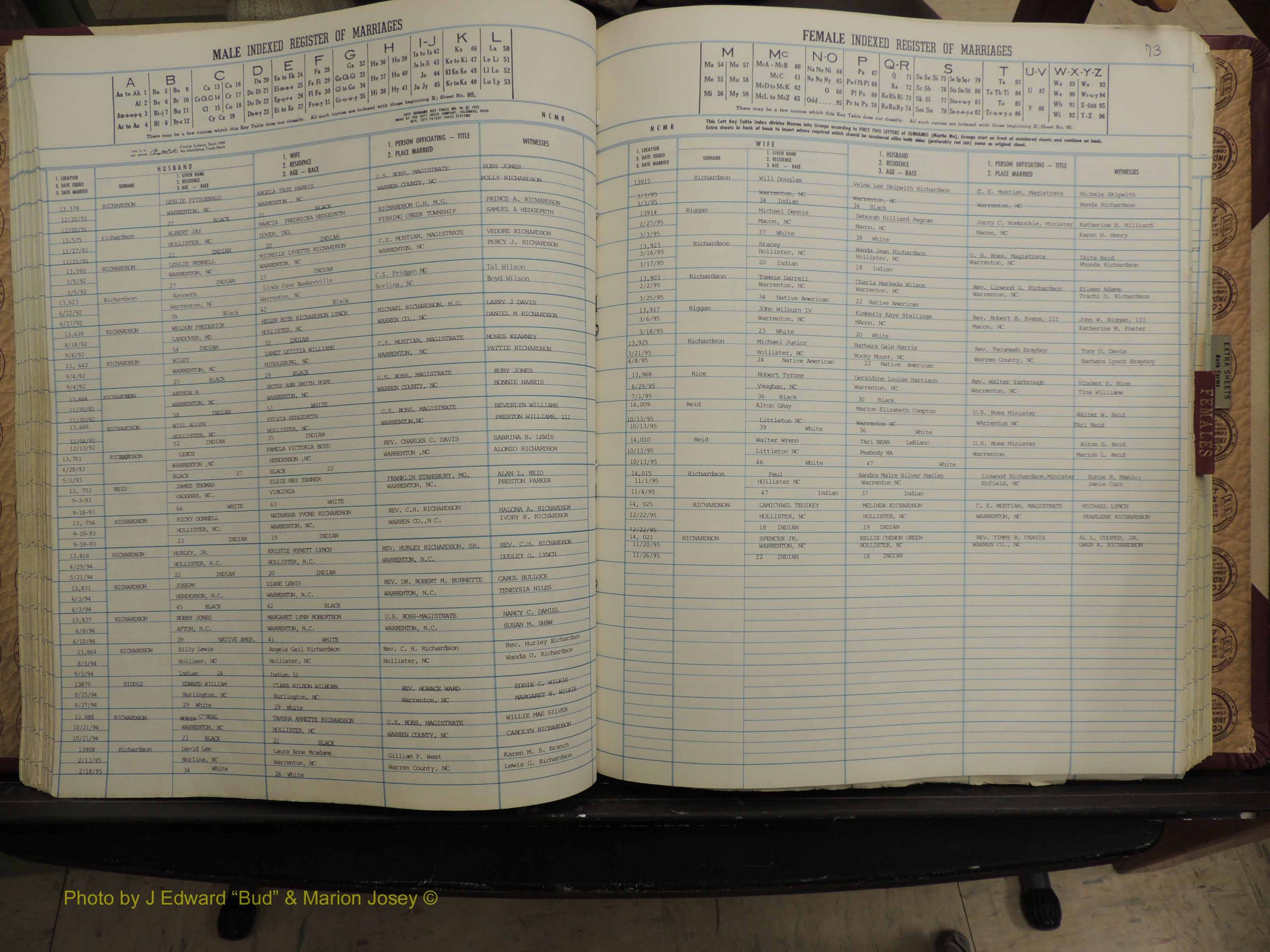 Warren Co, NC, Marriages, A-Z, 1979-1995 (191).JPG