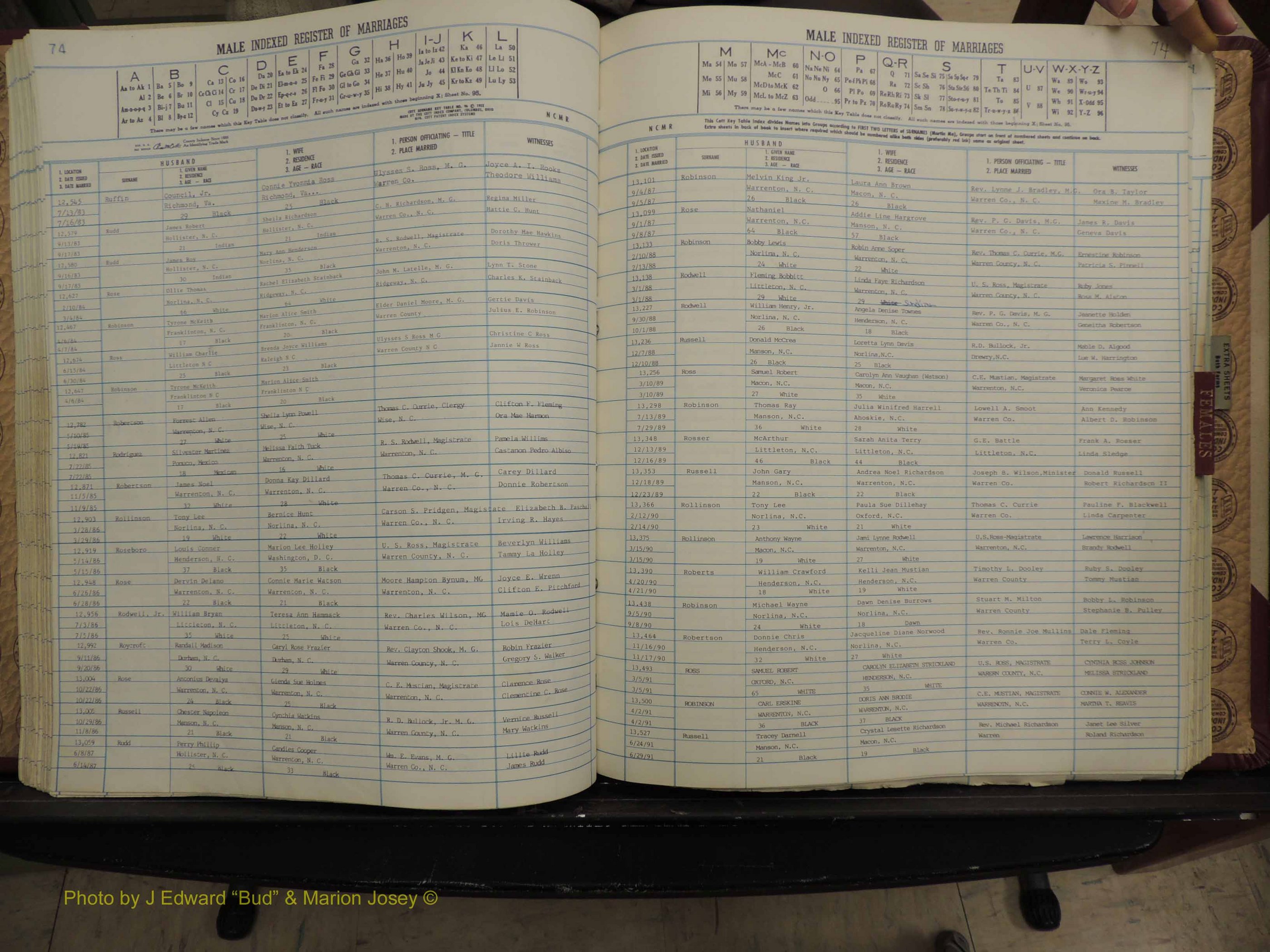 Warren Co, NC, Marriages, A-Z, 1979-1995 (193).JPG