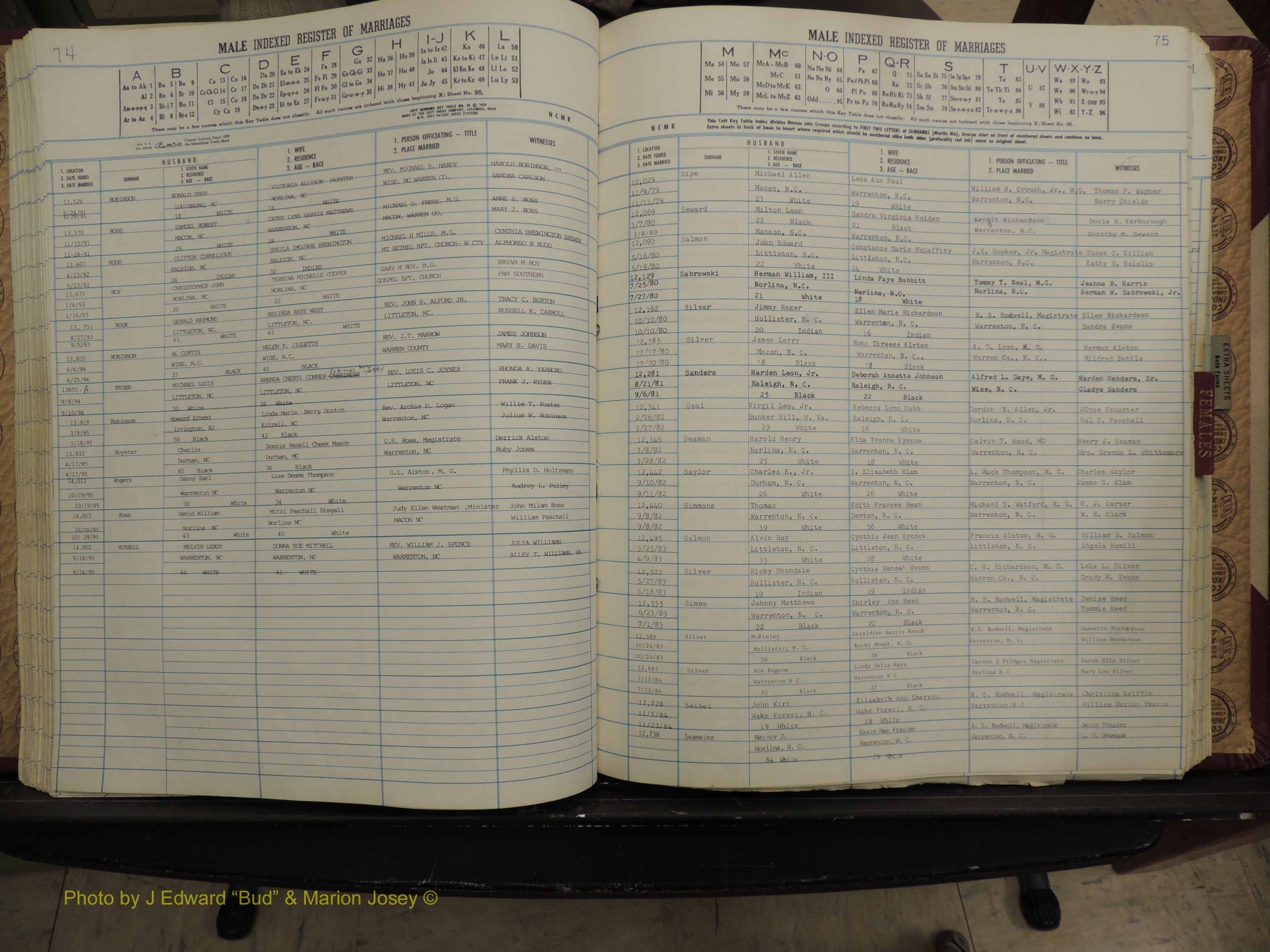 Warren Co, NC, Marriages, A-Z, 1979-1995 (194).JPG