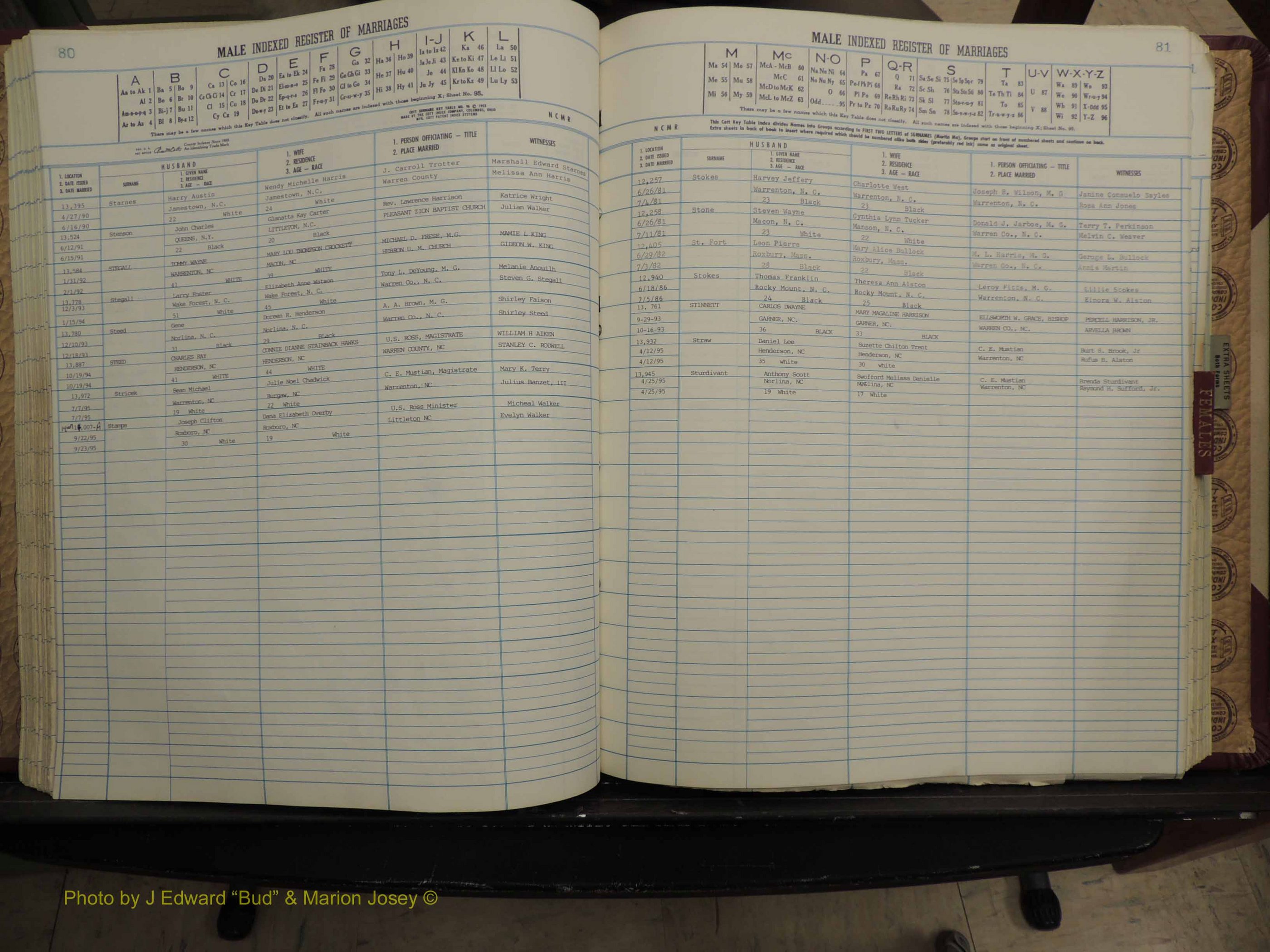 Warren Co, NC, Marriages, A-Z, 1979-1995 (201).JPG