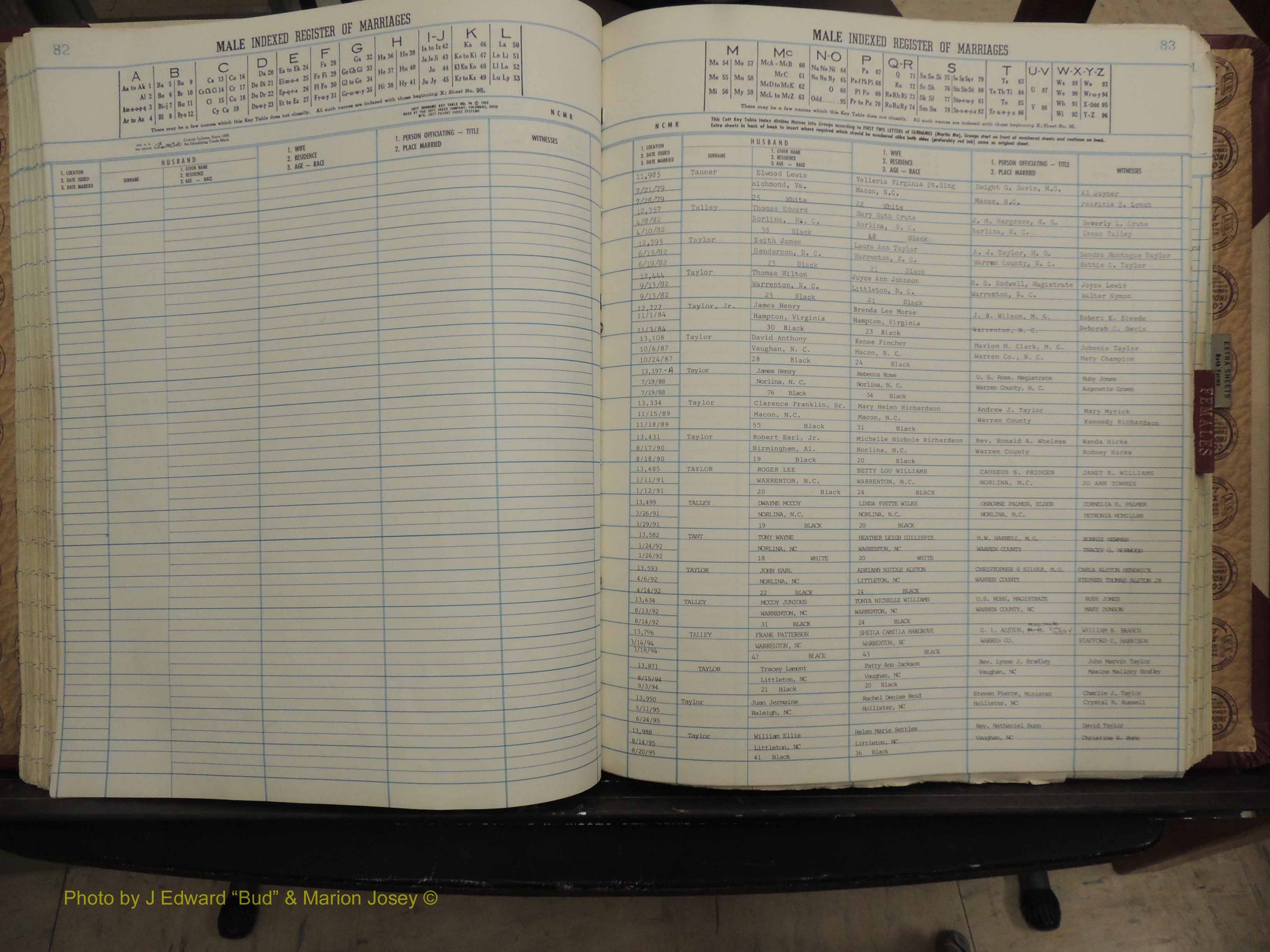 Warren Co, NC, Marriages, A-Z, 1979-1995 (203).JPG