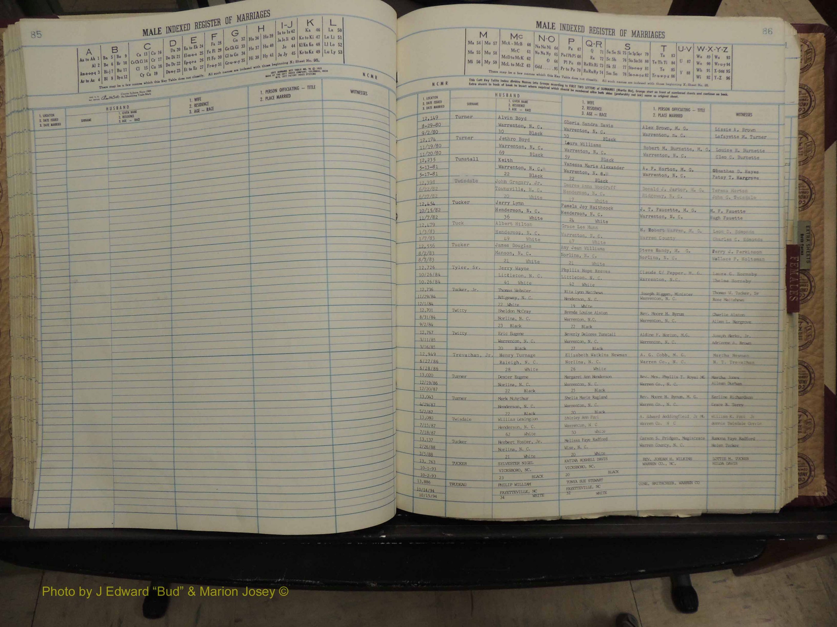 Warren Co, NC, Marriages, A-Z, 1979-1995 (206).JPG