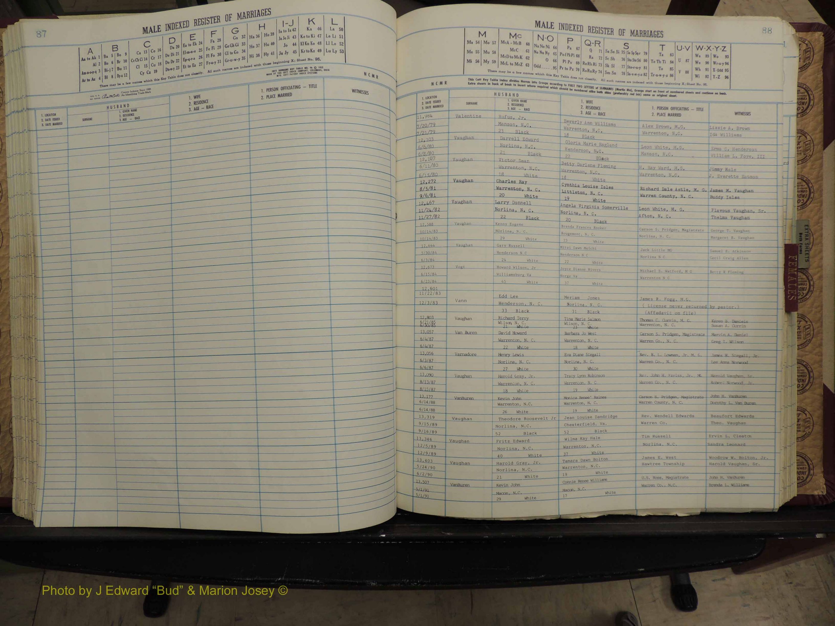 Warren Co, NC, Marriages, A-Z, 1979-1995 (208).JPG