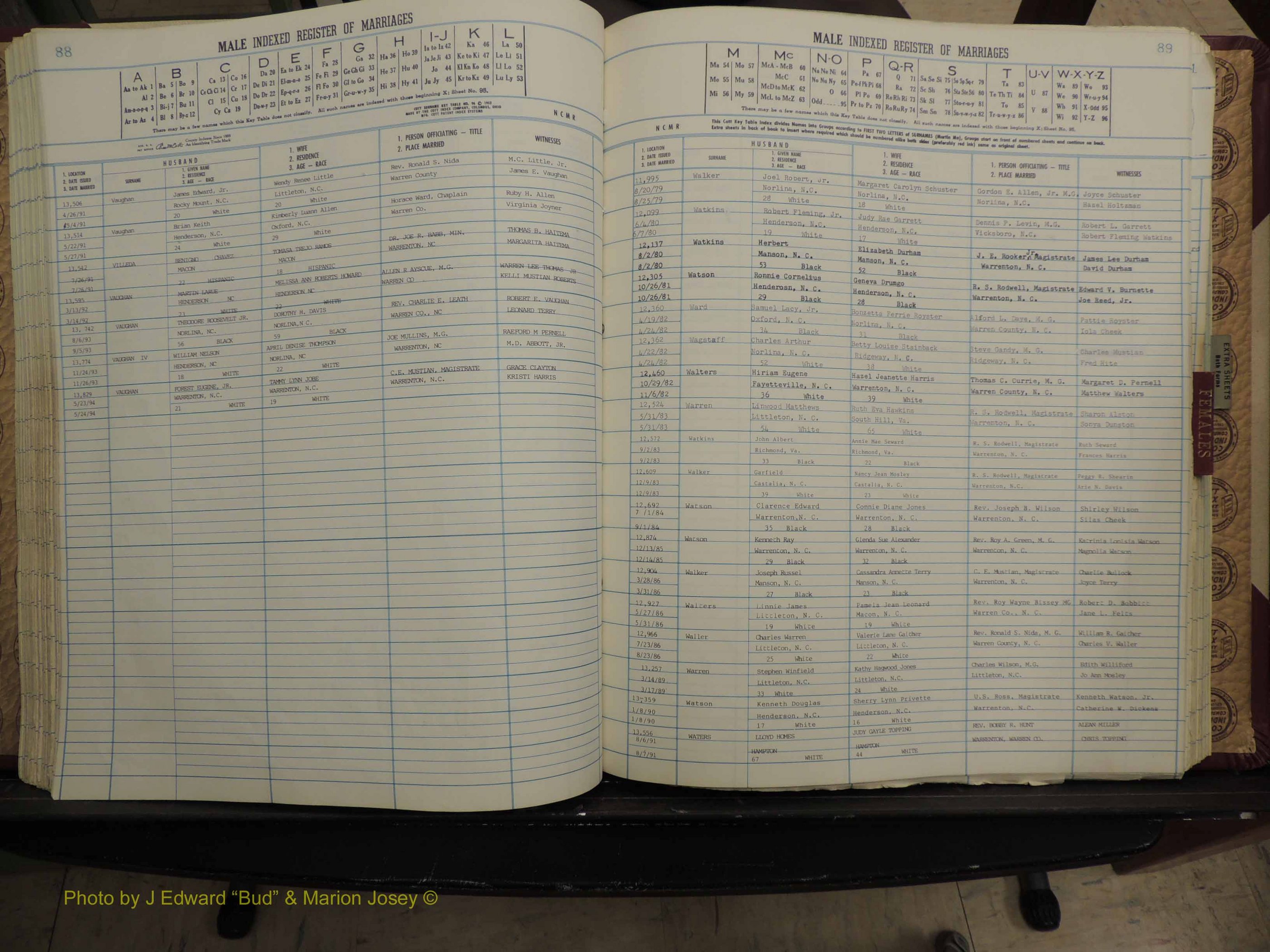 Warren Co, NC, Marriages, A-Z, 1979-1995 (209).JPG