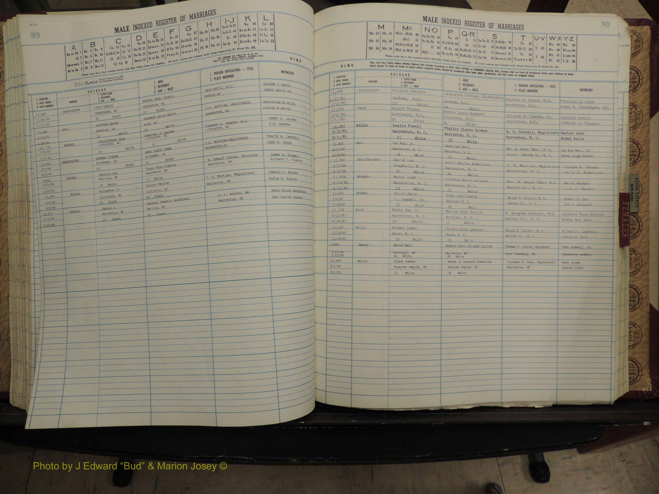 Warren Co, NC, Marriages, A-Z, 1979-1995 (210).JPG