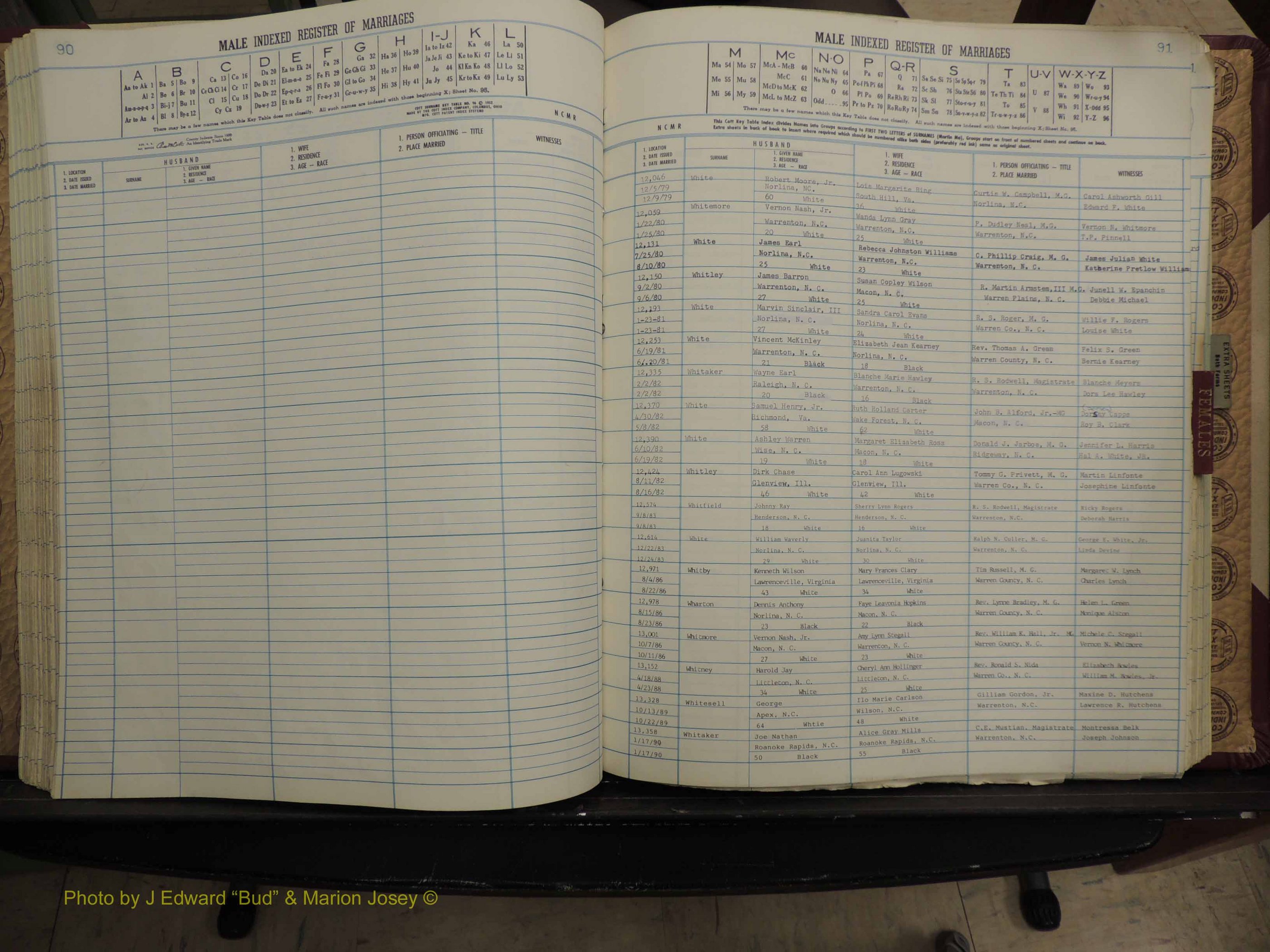 Warren Co, NC, Marriages, A-Z, 1979-1995 (211).JPG