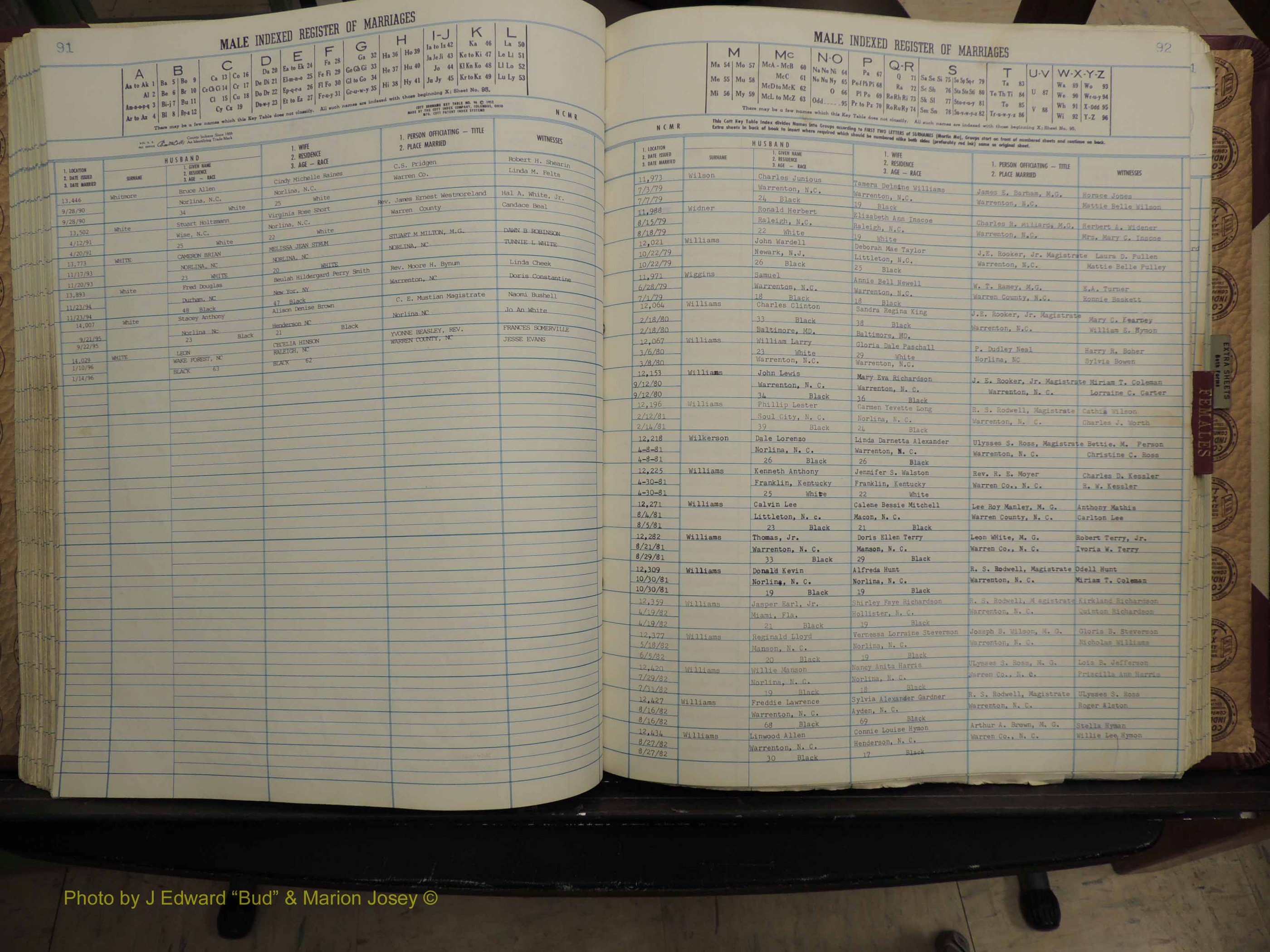 Warren Co, NC, Marriages, A-Z, 1979-1995 (212).JPG