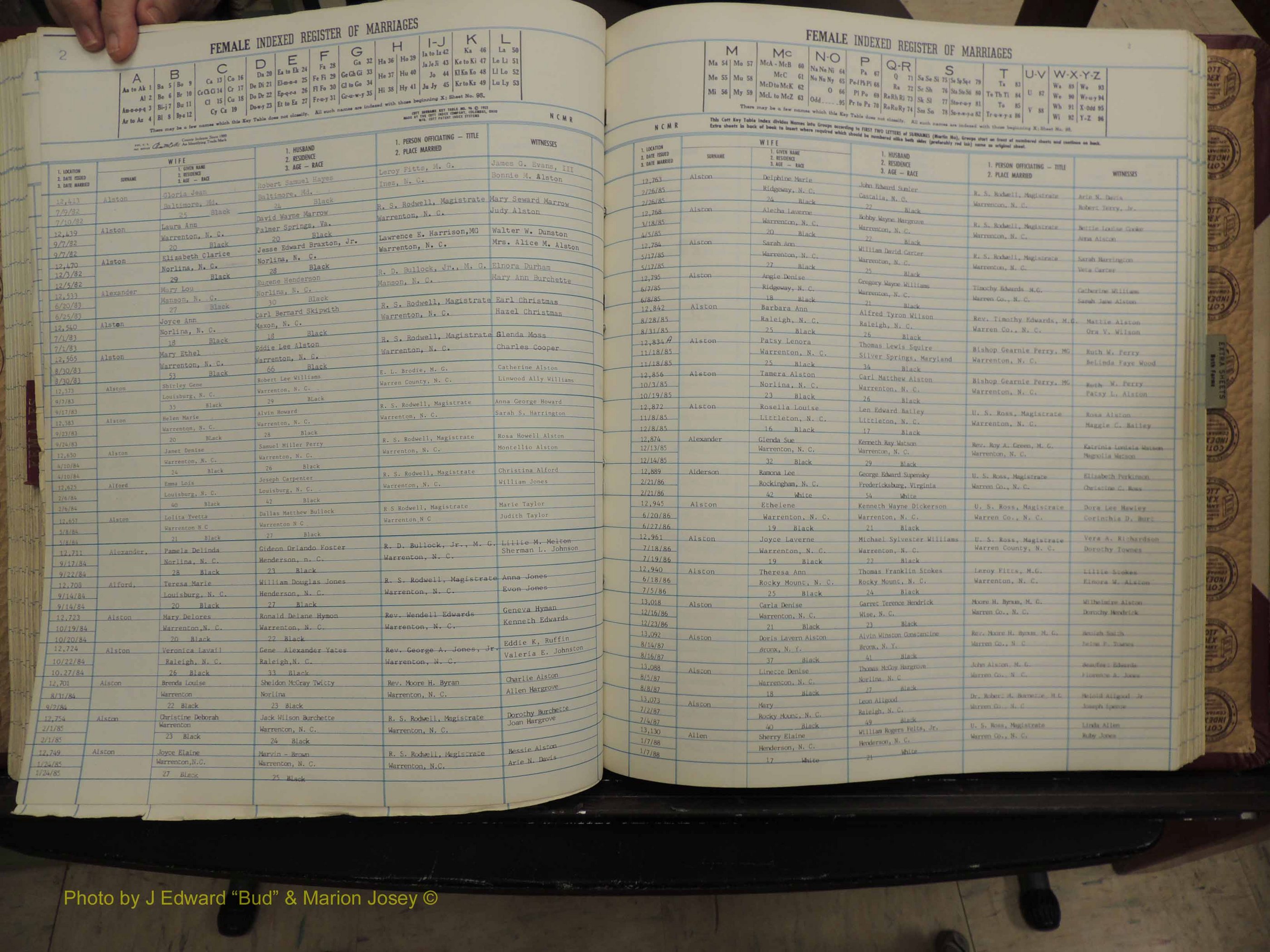 Warren Co, NC, Marriages, A-Z, 1979-1995 (221).JPG