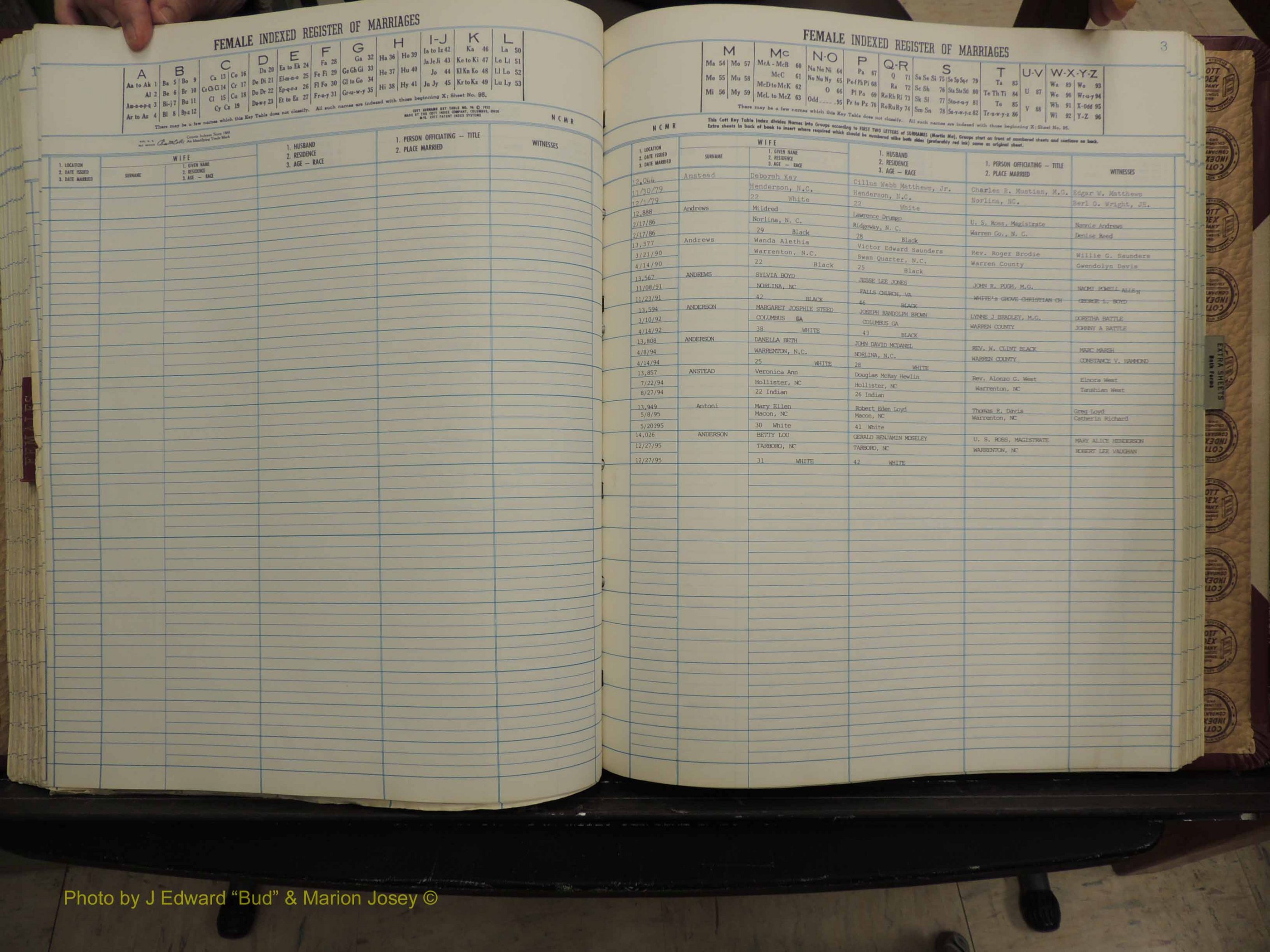 Warren Co, NC, Marriages, A-Z, 1979-1995 (223).JPG