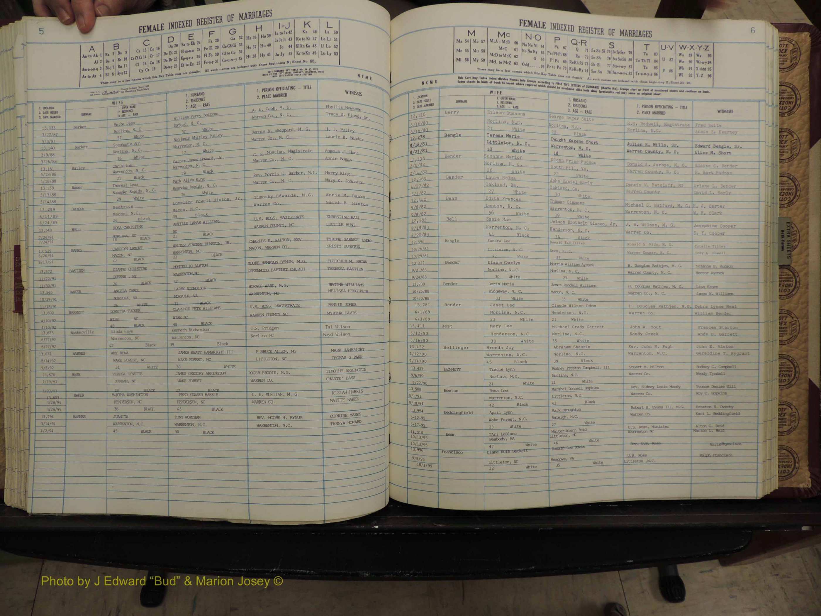 Warren Co, NC, Marriages, A-Z, 1979-1995 (226).JPG