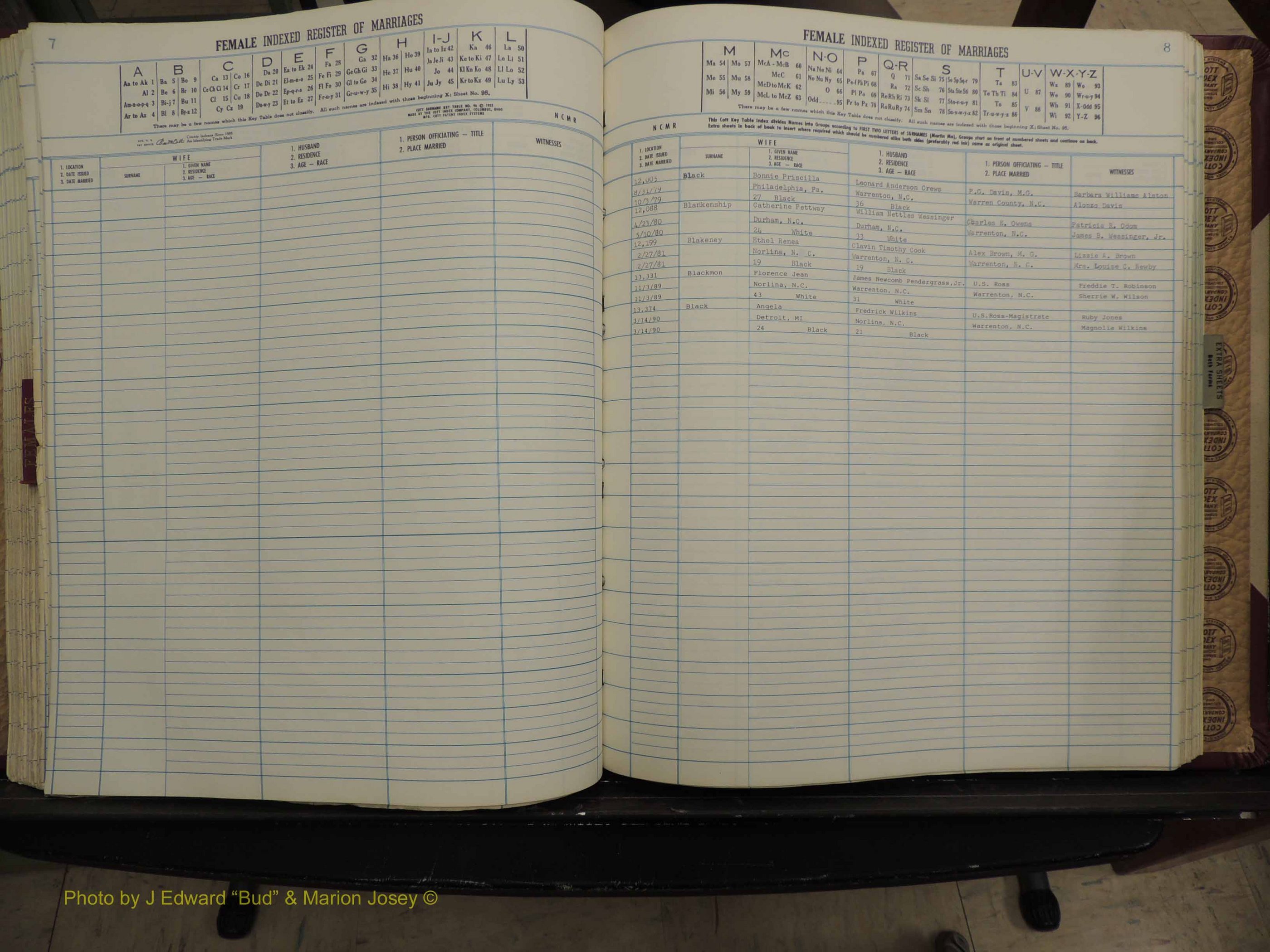 Warren Co, NC, Marriages, A-Z, 1979-1995 (228).JPG