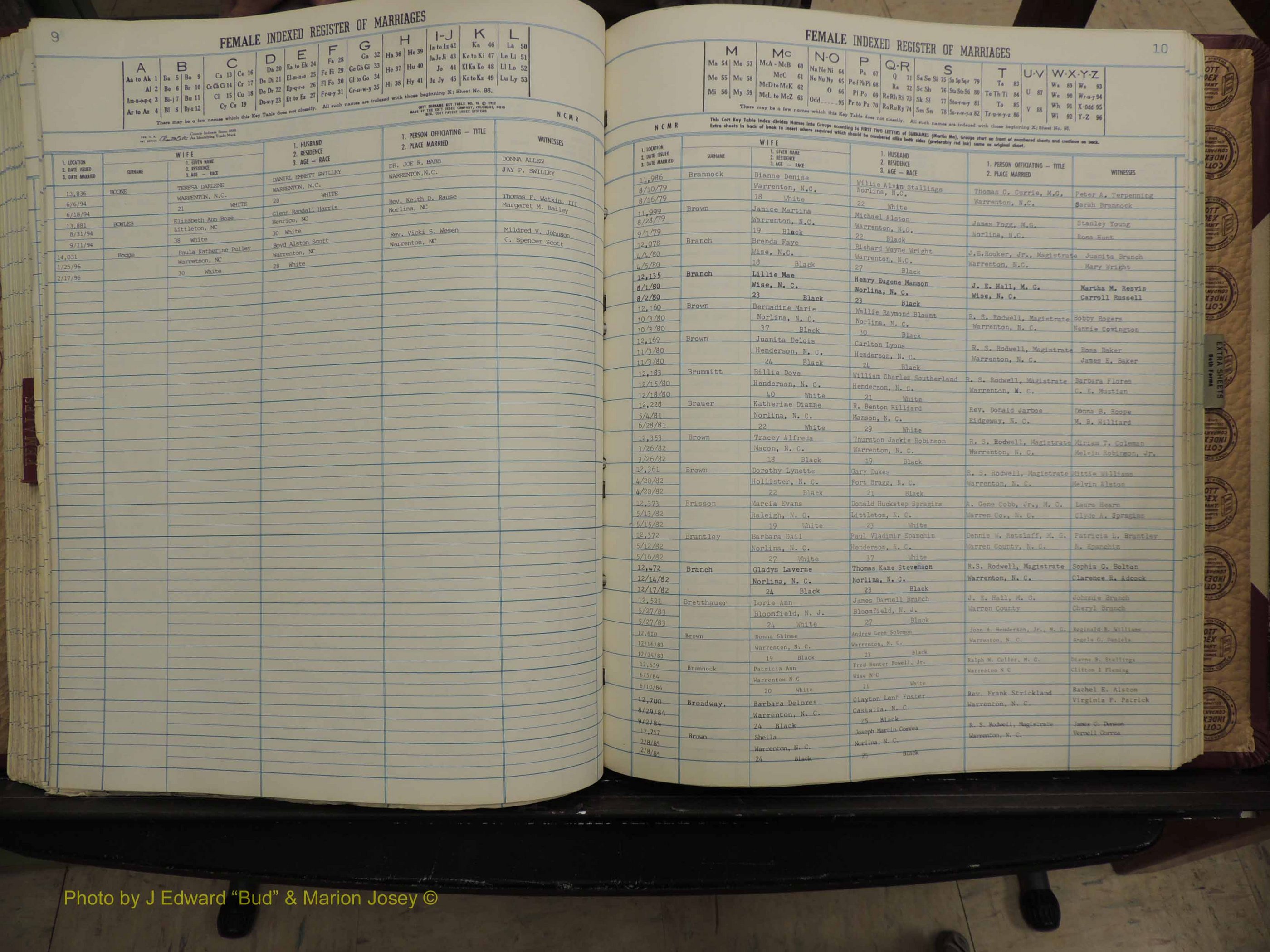 Warren Co, NC, Marriages, A-Z, 1979-1995 (230).JPG