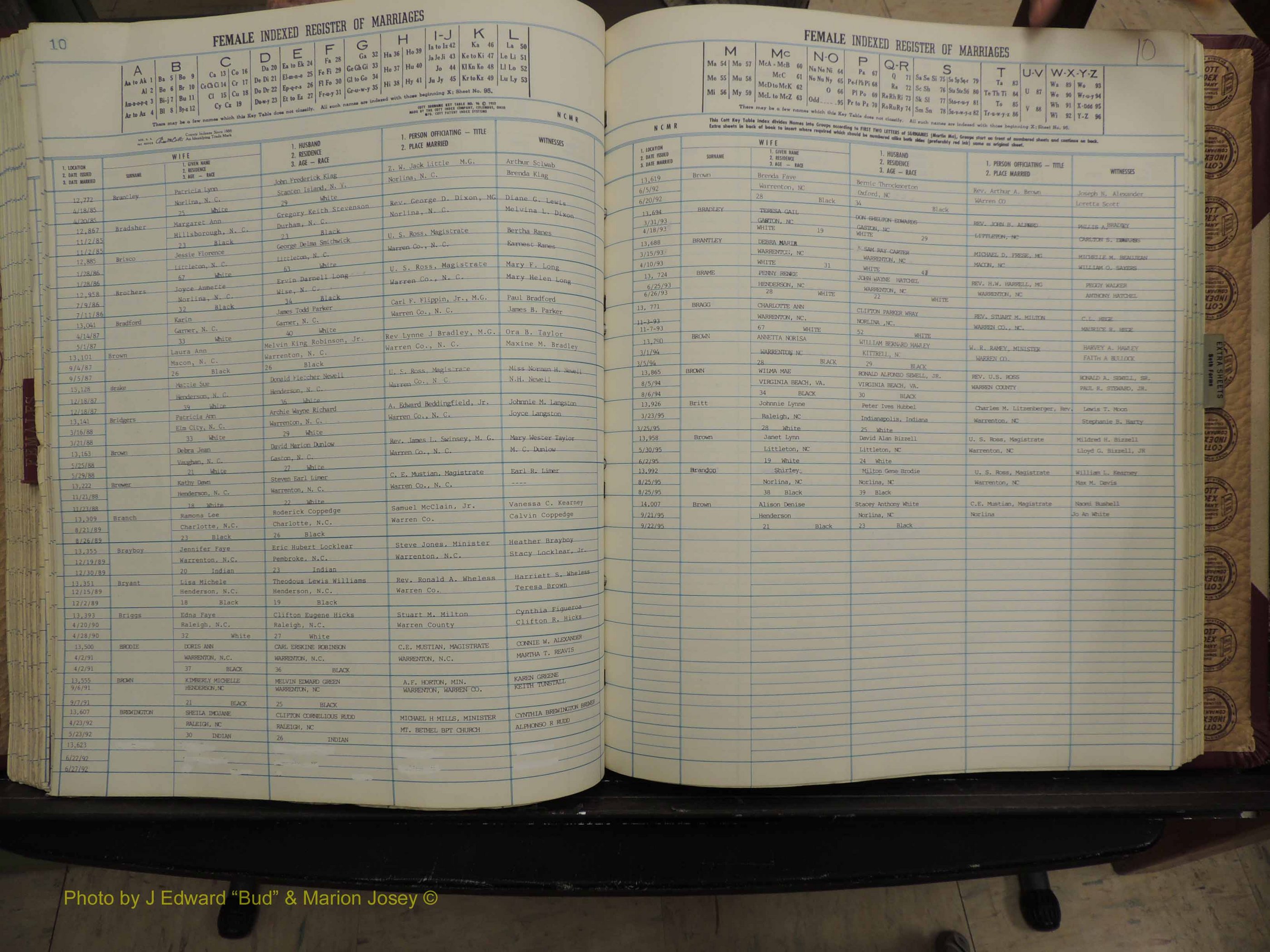 Warren Co, NC, Marriages, A-Z, 1979-1995 (231).JPG