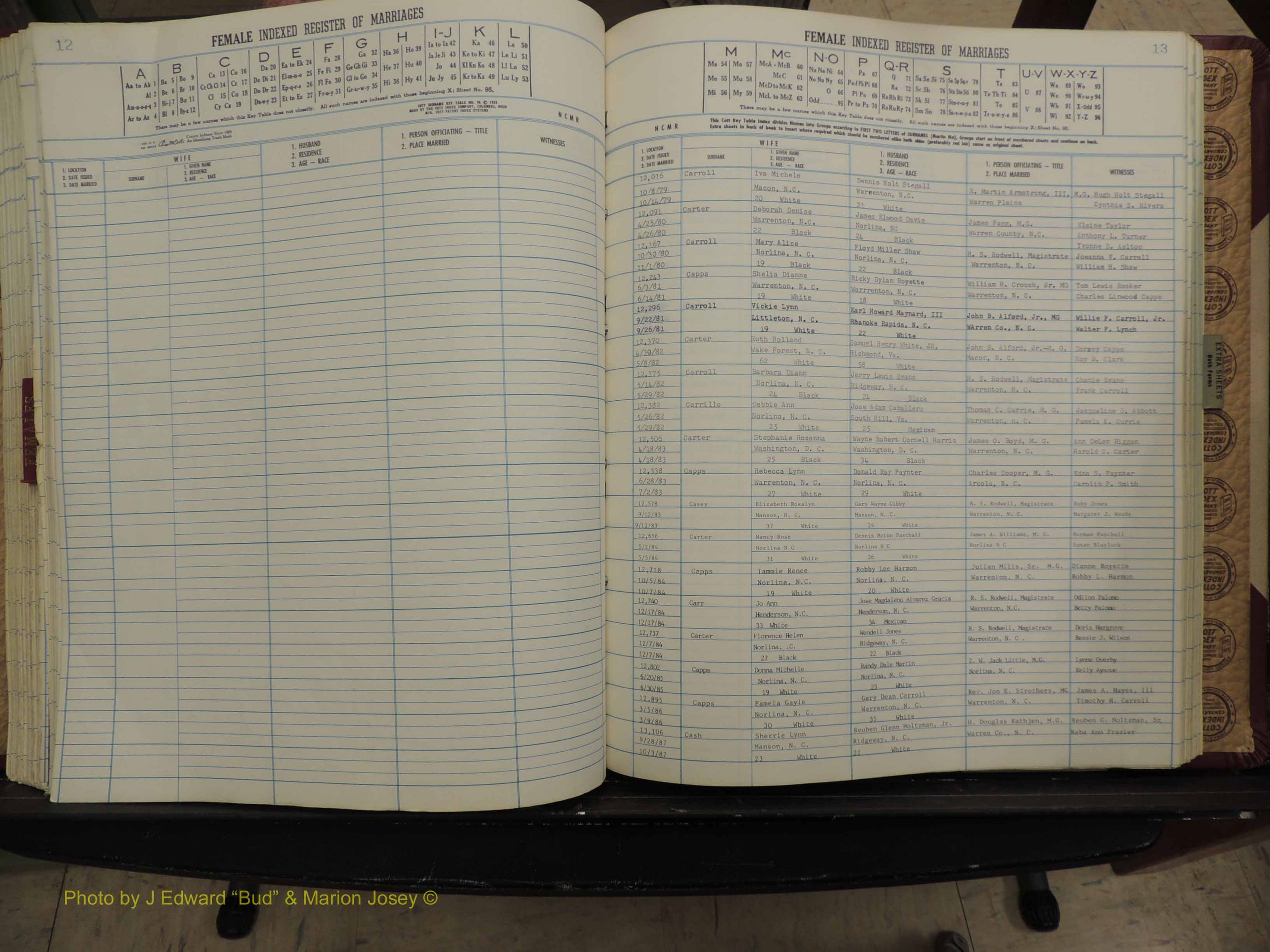 Warren Co, NC, Marriages, A-Z, 1979-1995 (235).JPG