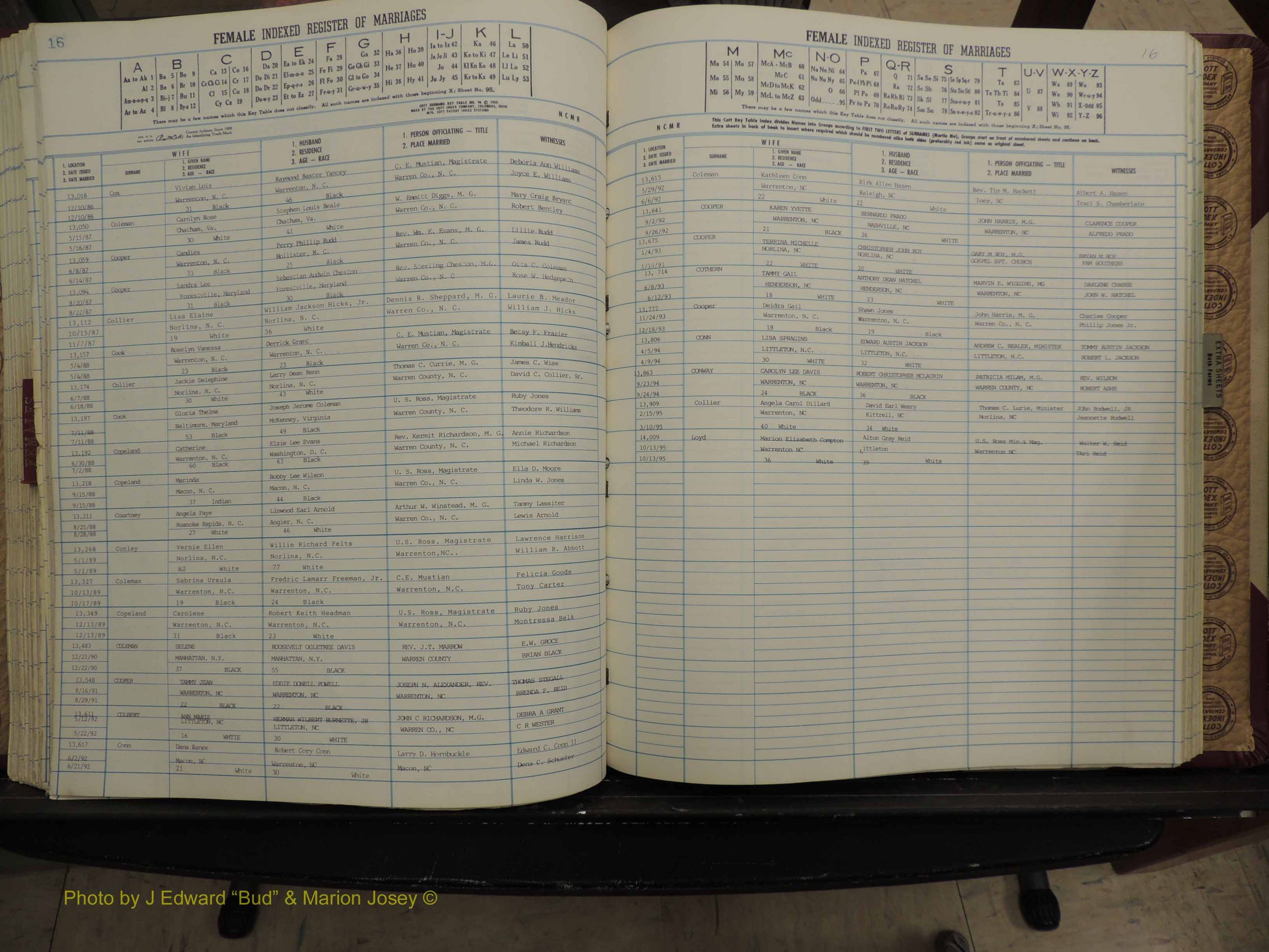 Warren Co, NC, Marriages, A-Z, 1979-1995 (239).JPG