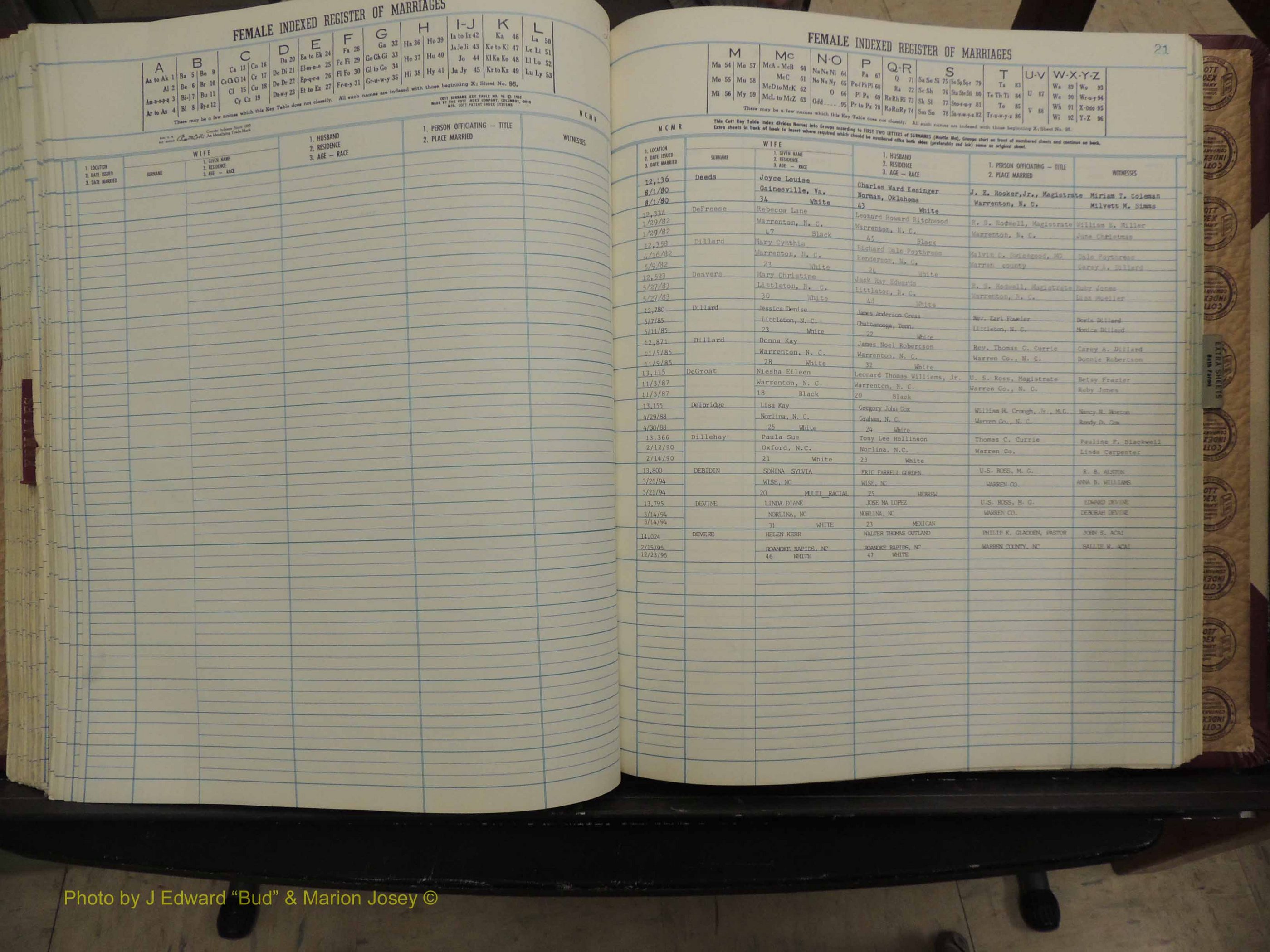 Warren Co, NC, Marriages, A-Z, 1979-1995 (244).JPG