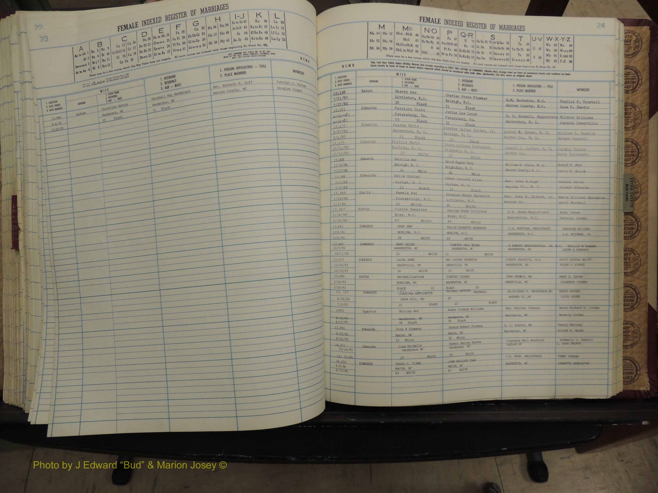 Warren Co, NC, Marriages, A-Z, 1979-1995 (247).JPG