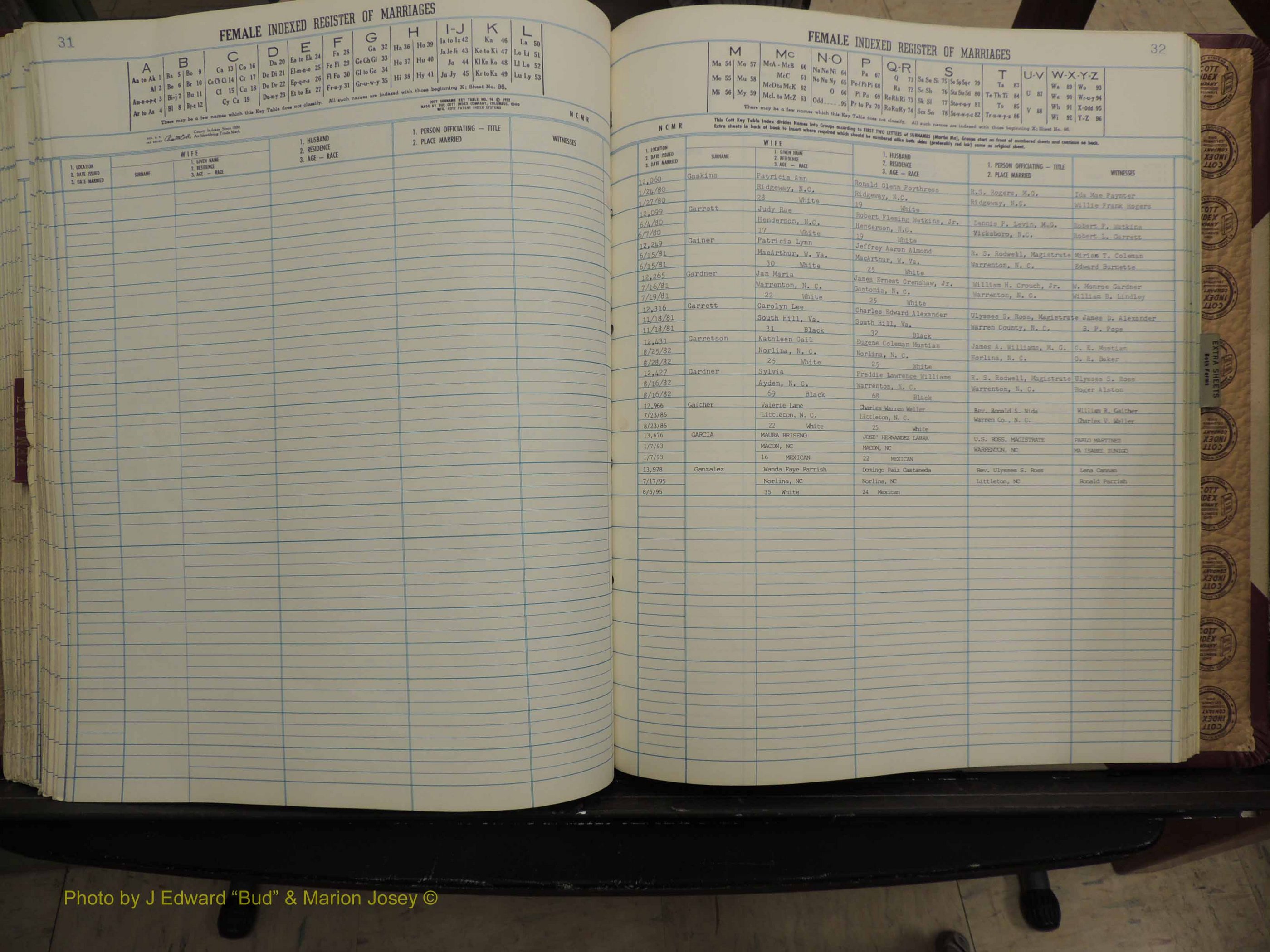 Warren Co, NC, Marriages, A-Z, 1979-1995 (255).JPG