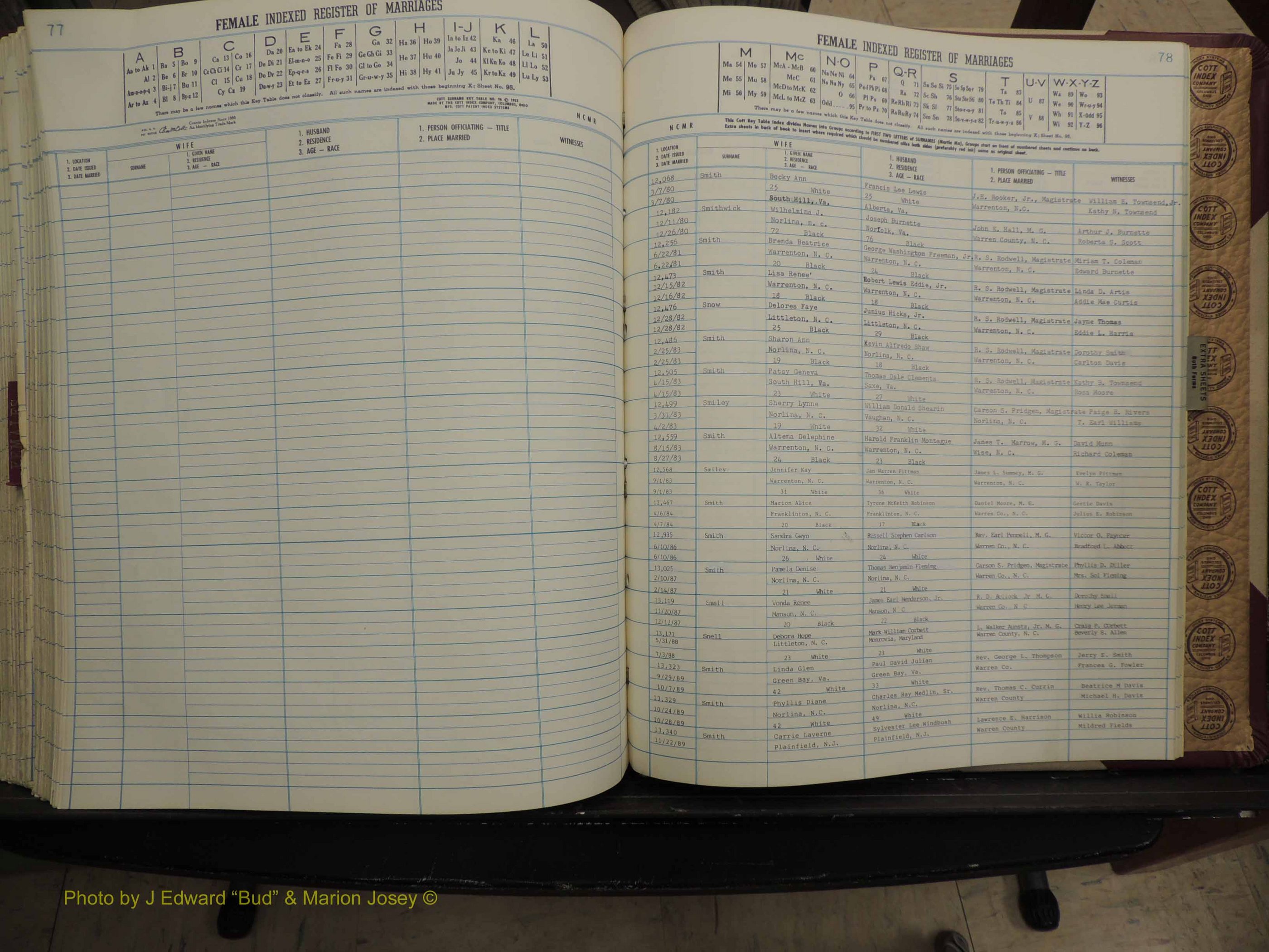 Warren Co, NC, Marriages, A-Z, 1979-1995 (311).JPG