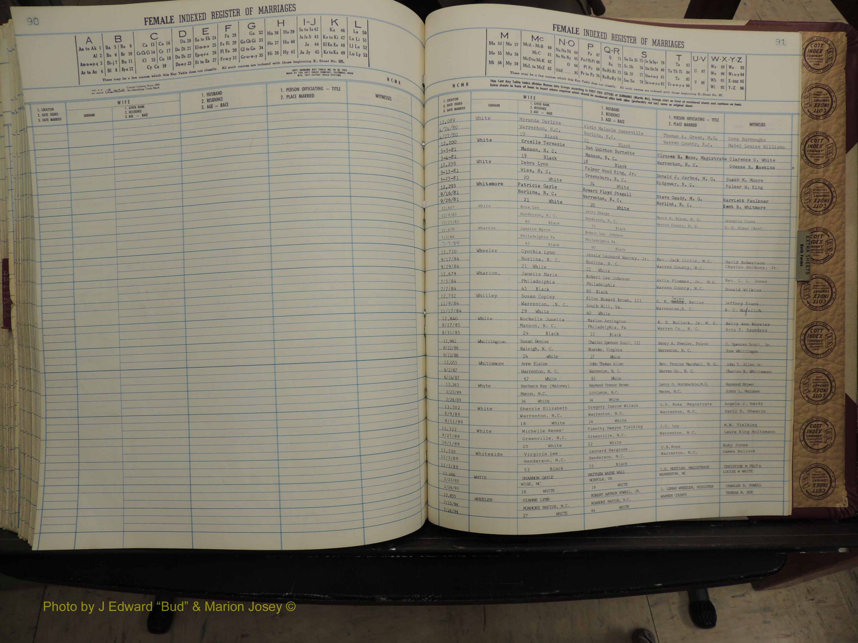 Warren Co, NC, Marriages, A-Z, 1979-1995 (324).JPG