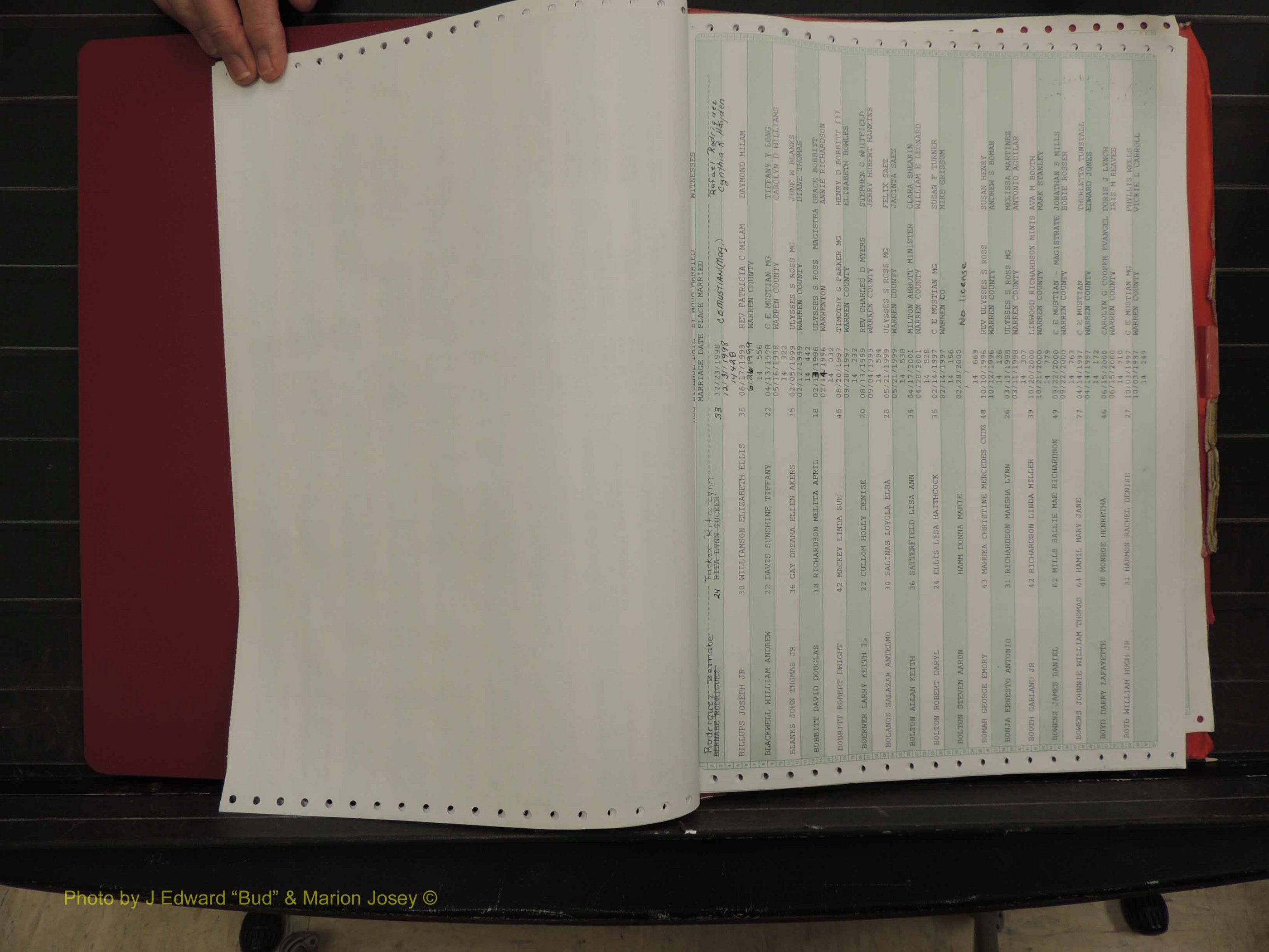 Warren Co, NC, Marriages, A-Z, 1996-2000 (105).JPG
