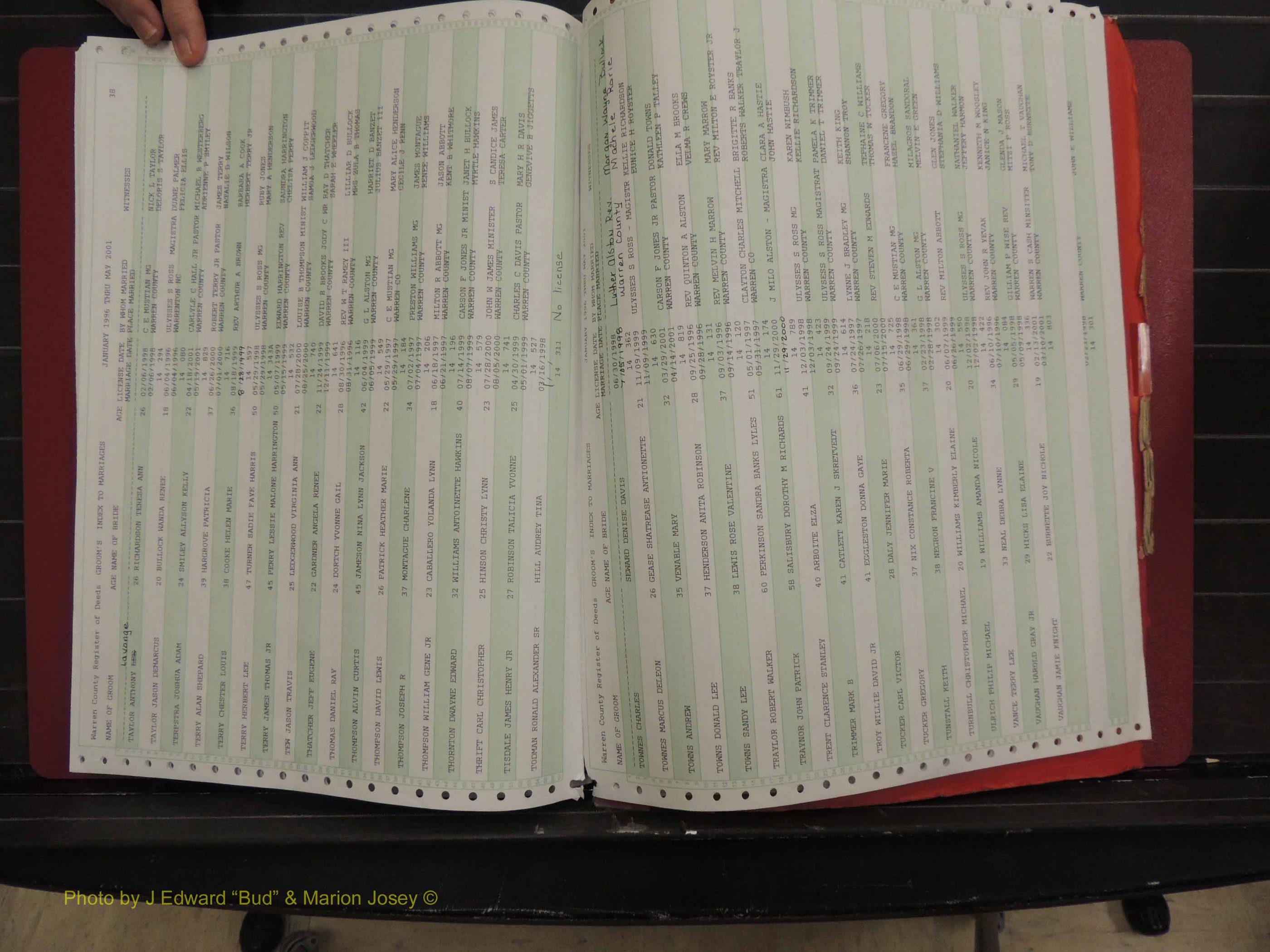 Warren Co, NC, Marriages, A-Z, 1996-2000 (123).JPG