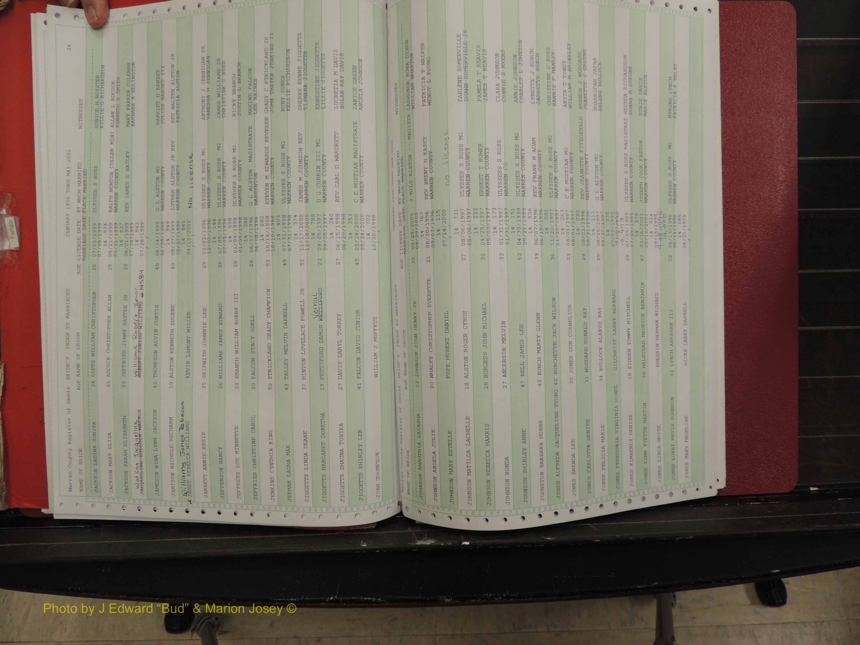 Warren Co, NC, Marriages, A-Z, 1996-2000 (139).JPG