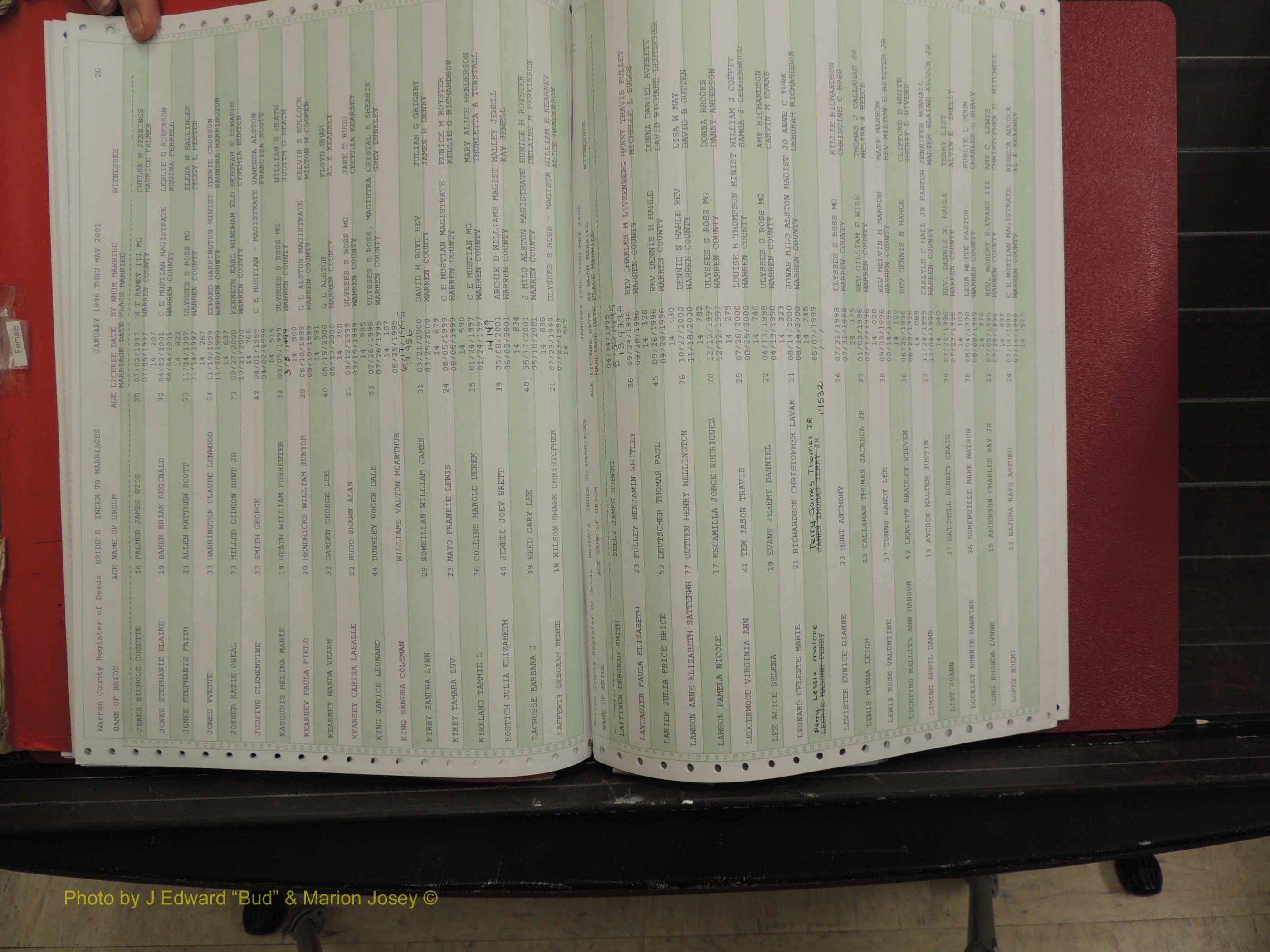 Warren Co, NC, Marriages, A-Z, 1996-2000 (140).JPG