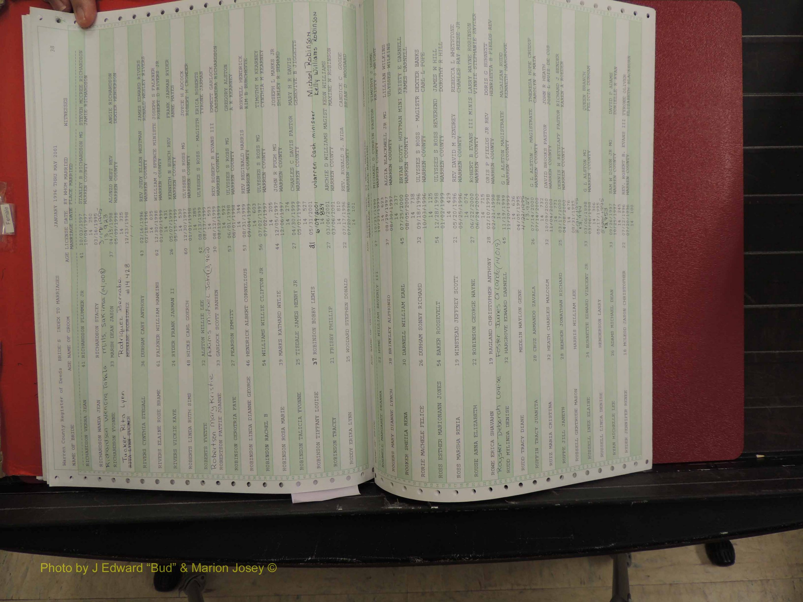 Warren Co, NC, Marriages, A-Z, 1996-2000 (147).JPG