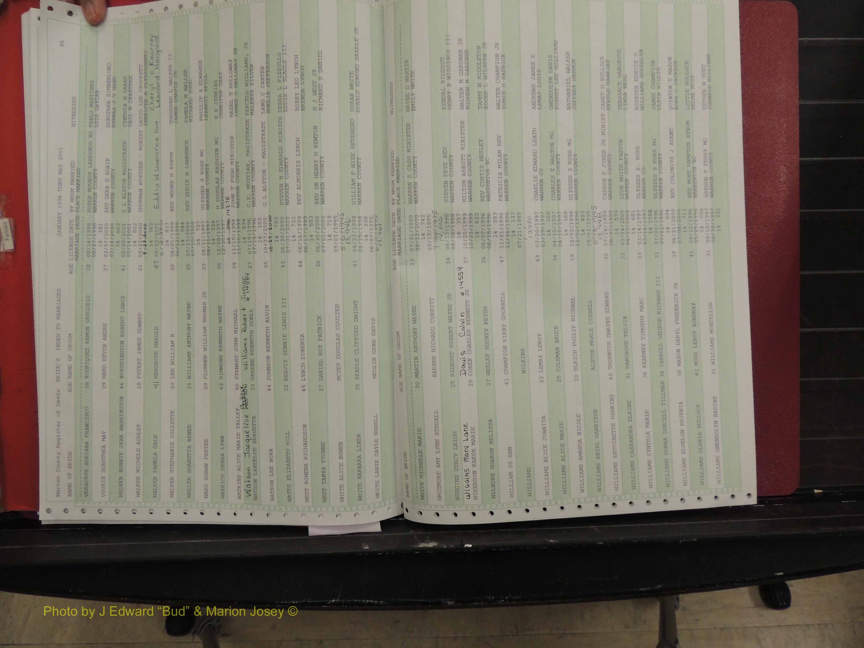 Warren Co, NC, Marriages, A-Z, 1996-2000 (151).JPG
