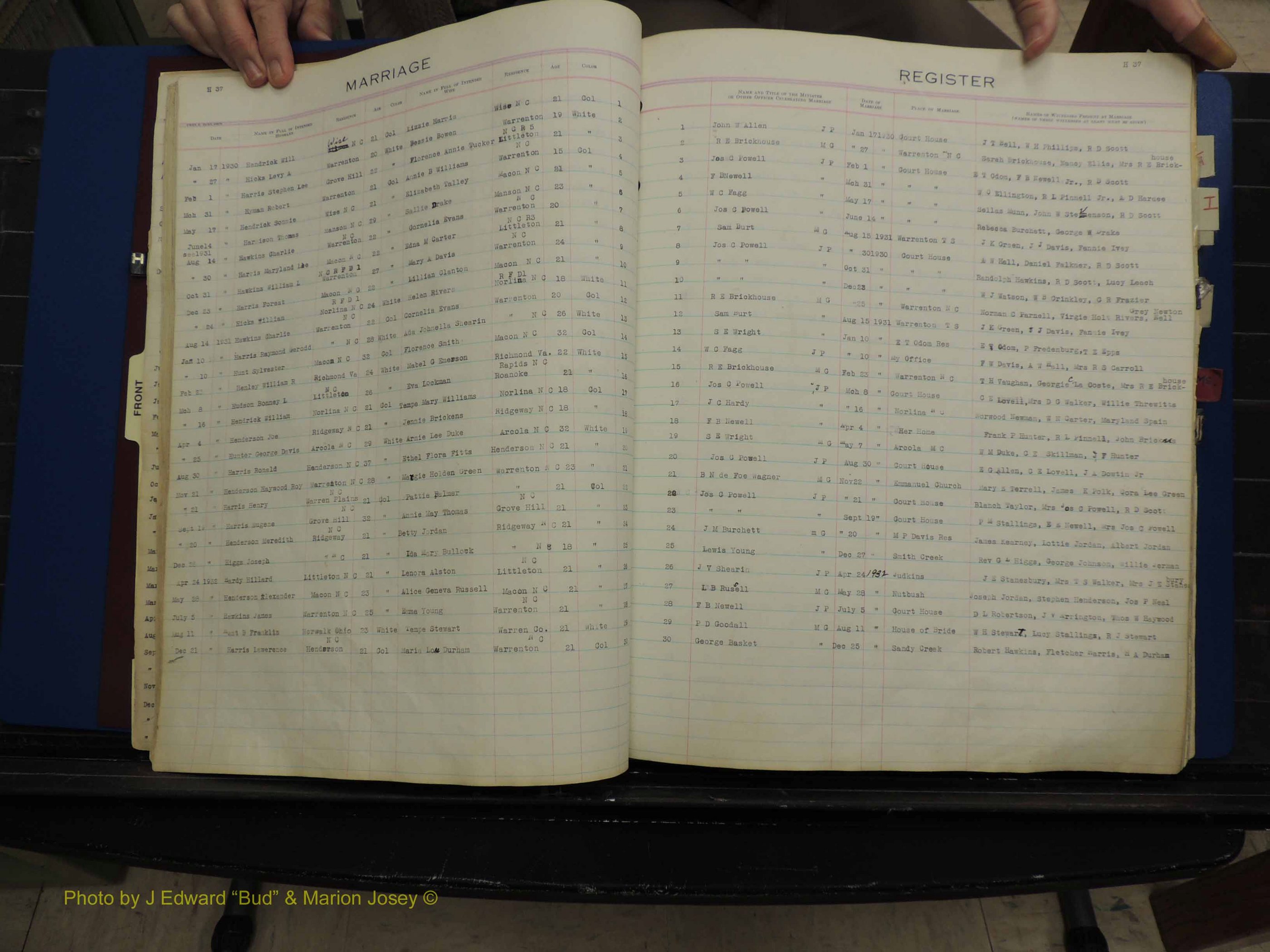 Warren Co, NC, Marriages, H-P, 1867-1978 (137).JPG
