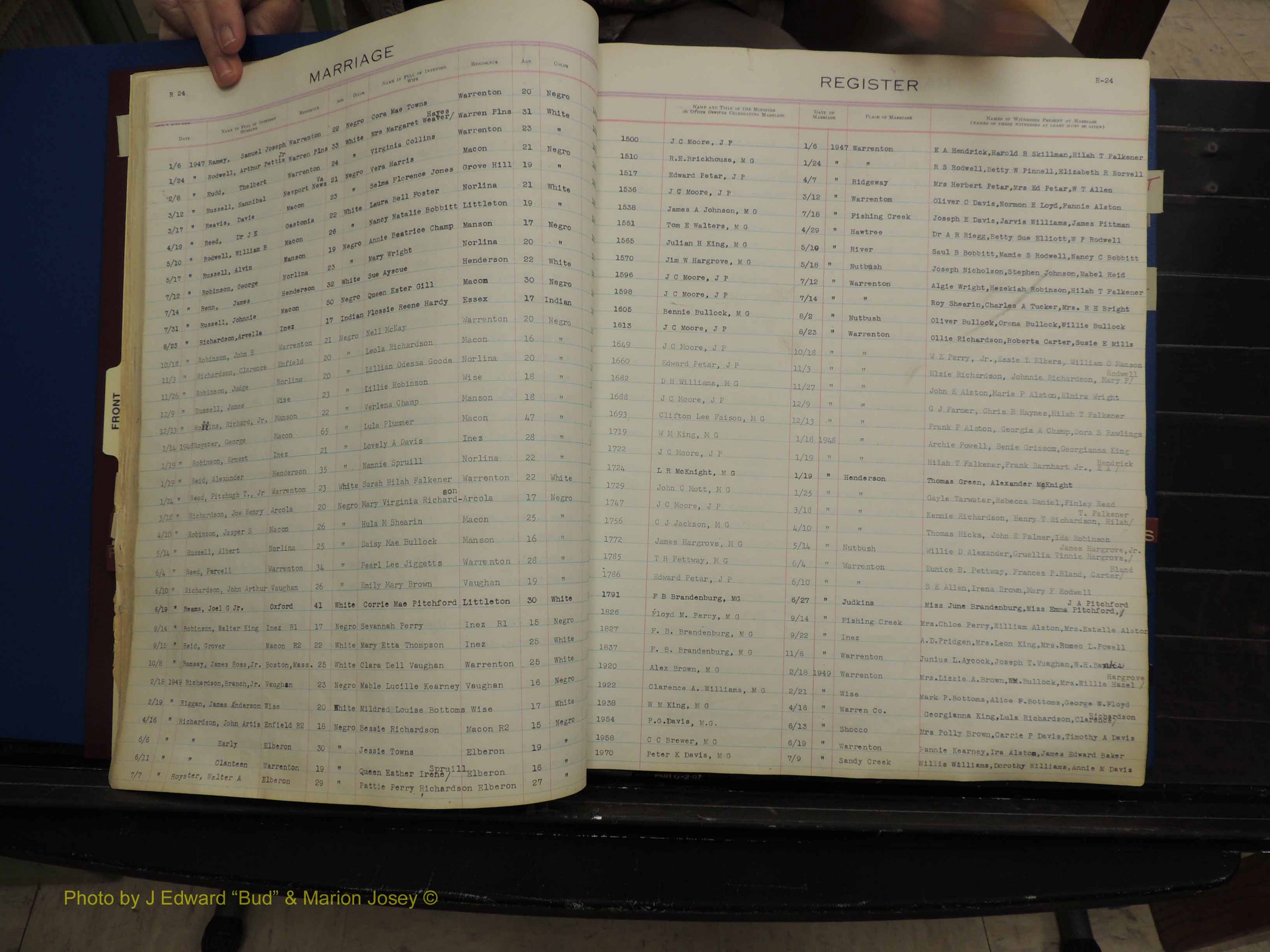 Warren Co, NC, Marriages, Q-Z, 1867-1978 (130).JPG