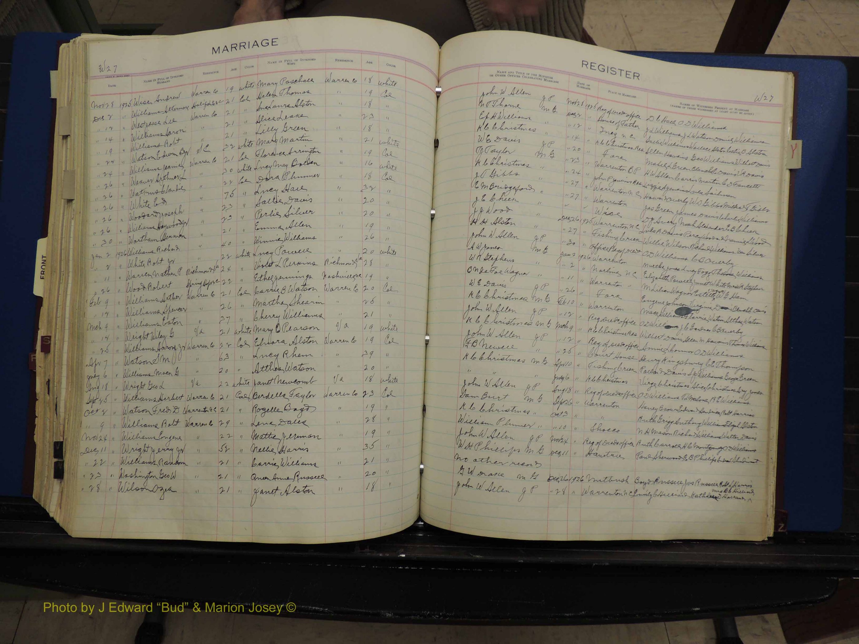 Warren Co, NC, Marriages, Q-Z, 1867-1978 (282).JPG