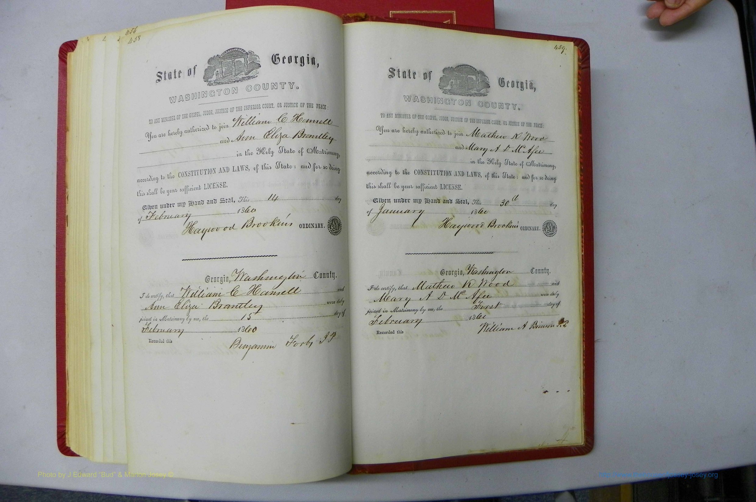 Was GA, Marriages Book B, 1852 - 1860, P 458-459.JPG