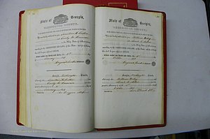 Was GA, Marriages Book B, 1852 - 1860, P 384-385.JPG