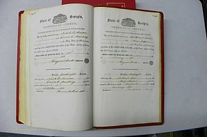 Was GA, Marriages Book B, 1852 - 1860, P 386-387.JPG